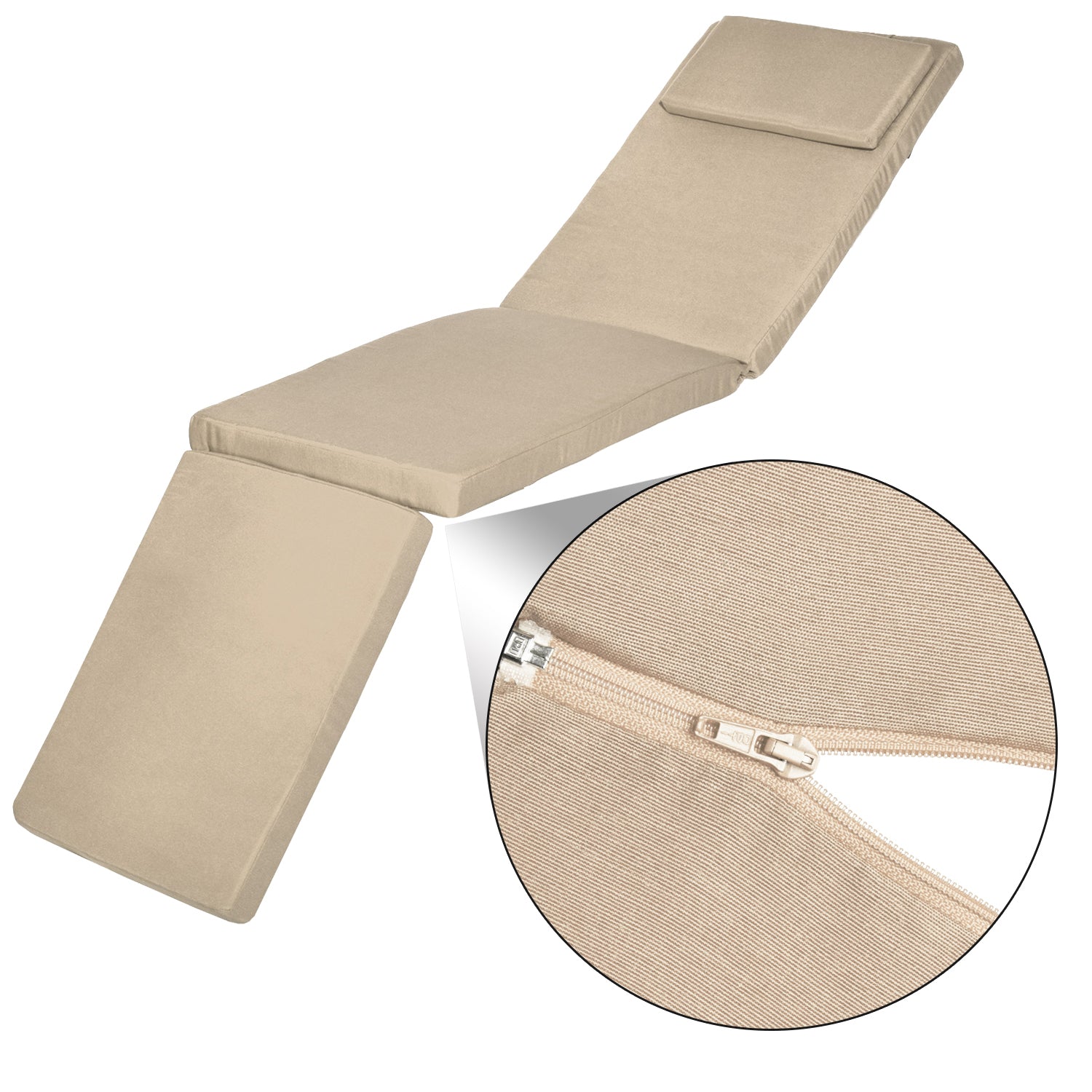 Beautissu Liegestuhl Polster Outdoor 175×45x5 cm – Deckchair Auflage L