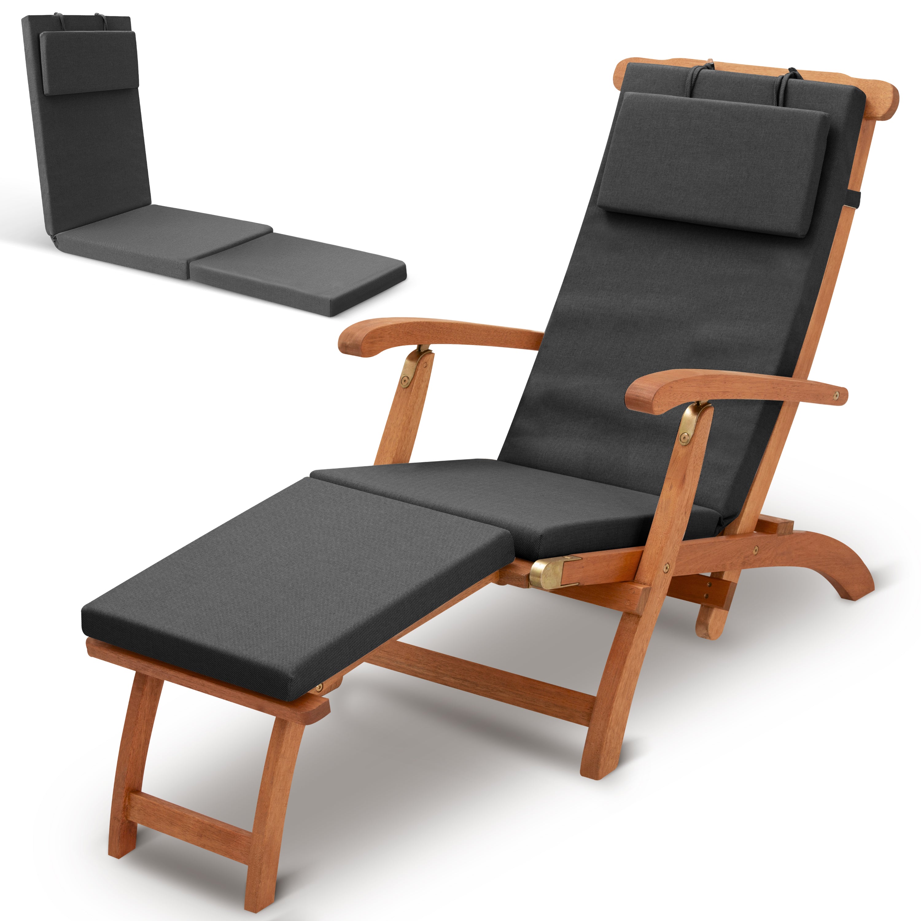 Beautissu 100% Wasserdicht Liegestuhl Polster Outdoor 175×45x5 cm – De