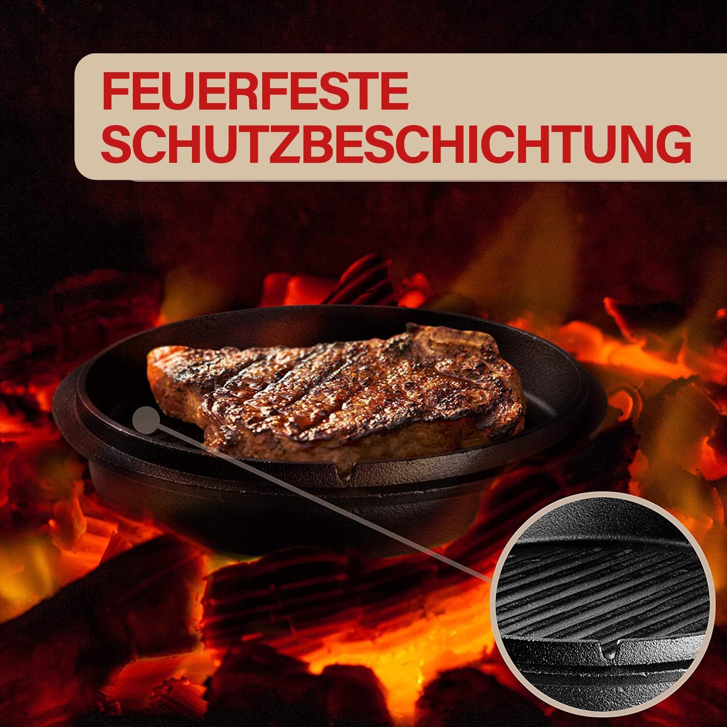 Dutch Oven aus Gusseisen Feuertopf für Camping, Grill und Feuerstelle mit Deckelheber und Tragetasche