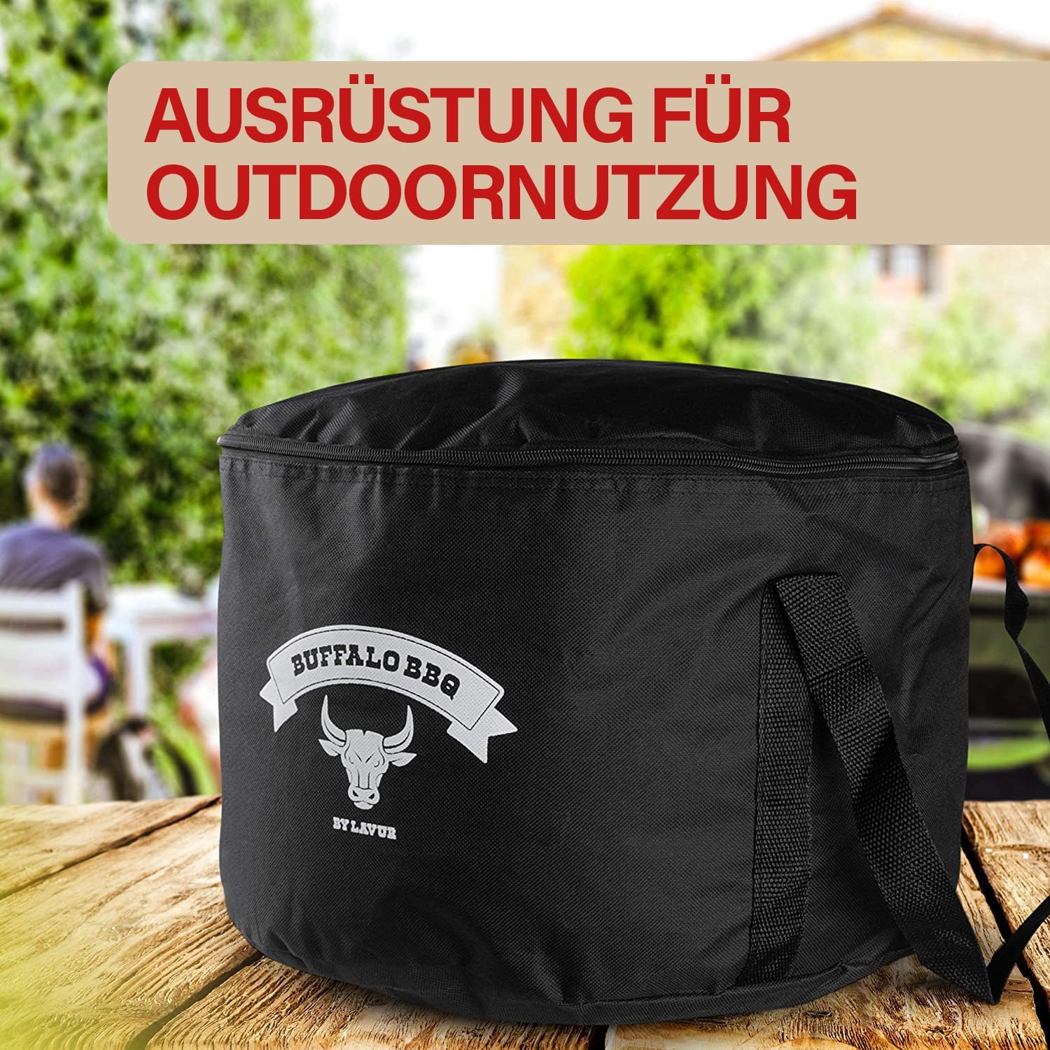 Dutch Oven aus Gusseisen mit Deckel, Deckelheber und Tragetasche für Camping, Grill und Feuerstelle, pre-seasoned und große Kapazität