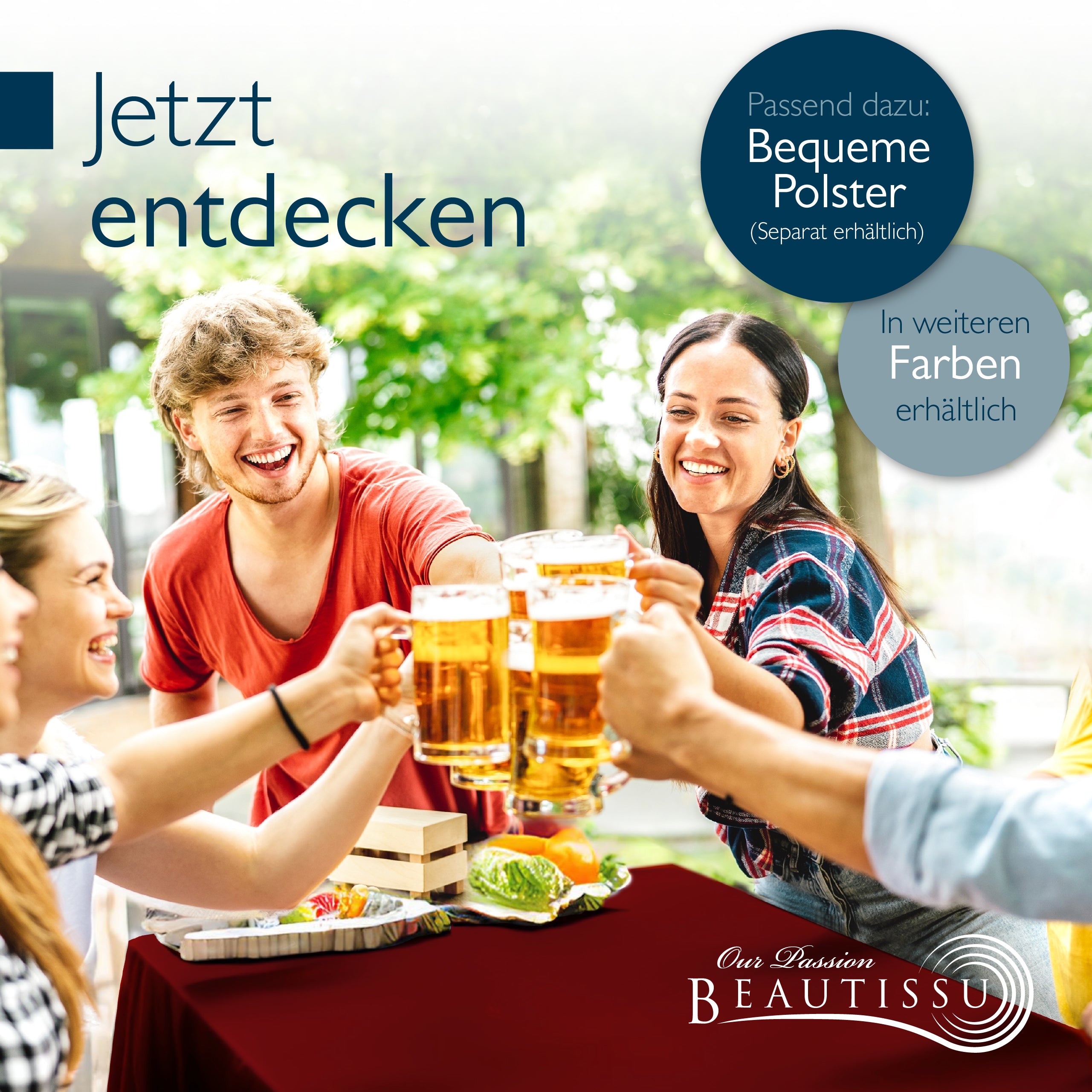 Beautissu 3tlg. Premium Hussen für Bierzeltgarnitur 200x50/70 cm – Bie