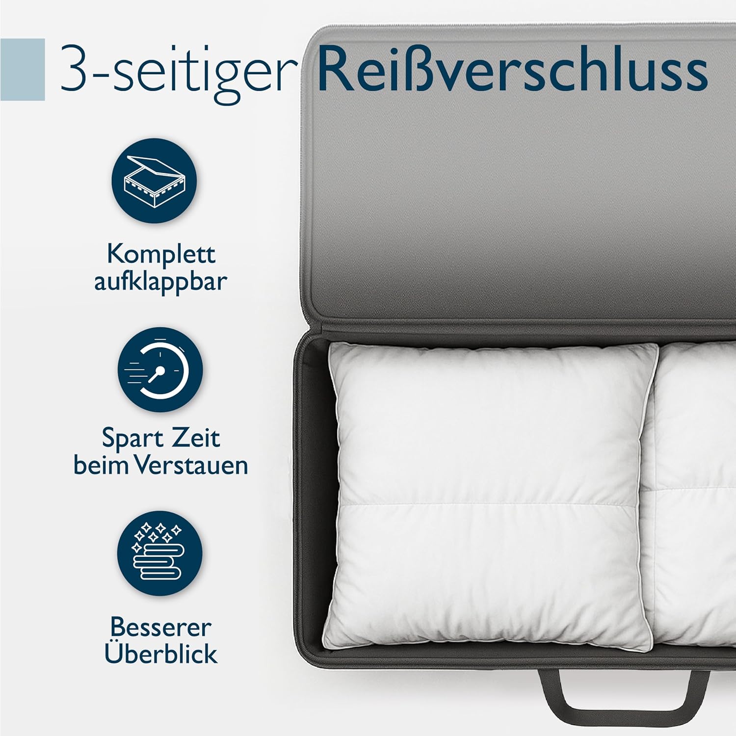 Beautissu Große Aufbewahrungstasche für Bettdecken, Kissen & Gartenauf