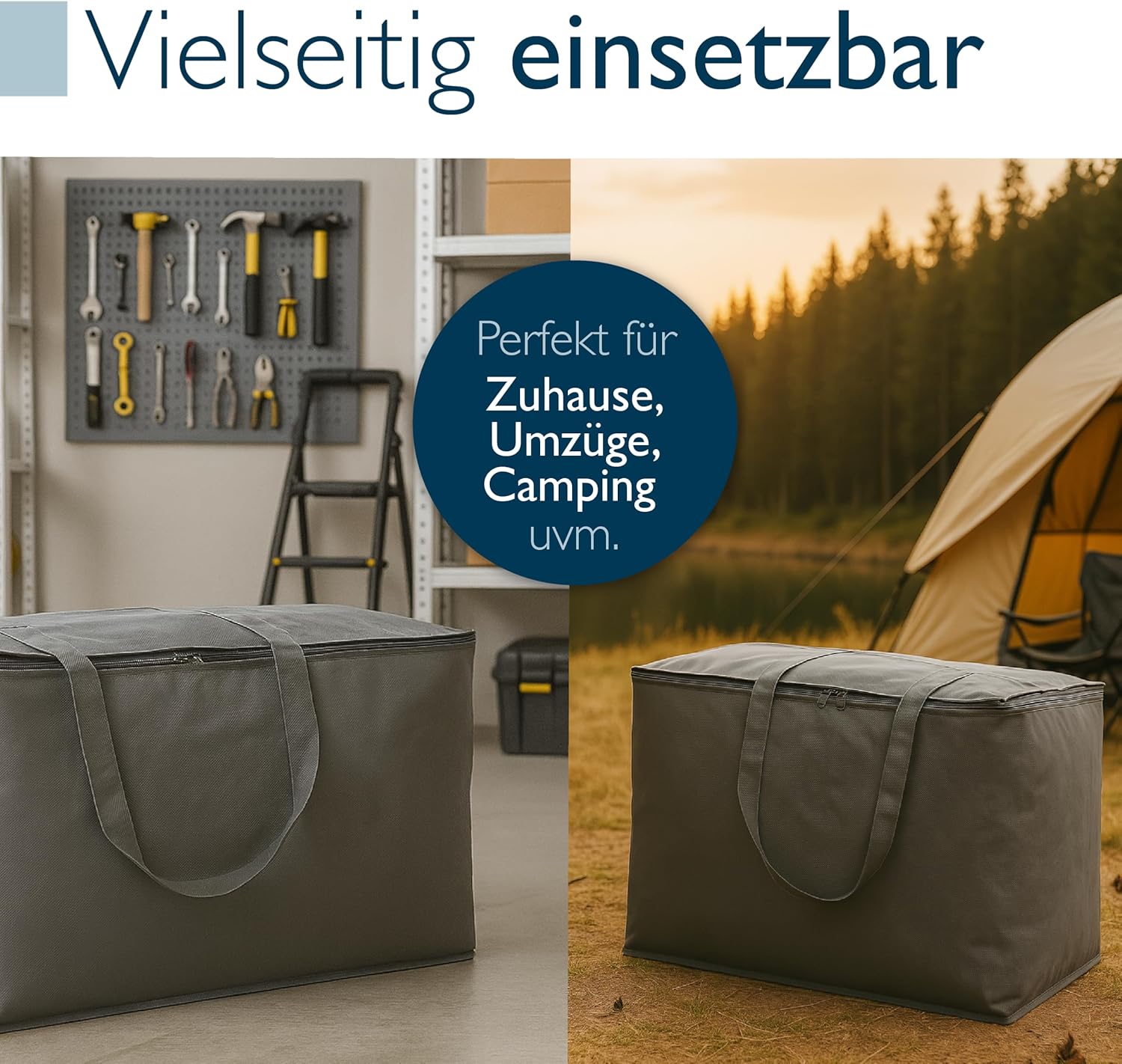 Beautissu Große Aufbewahrungstasche für Bettdecken, Kissen & Gartenauf