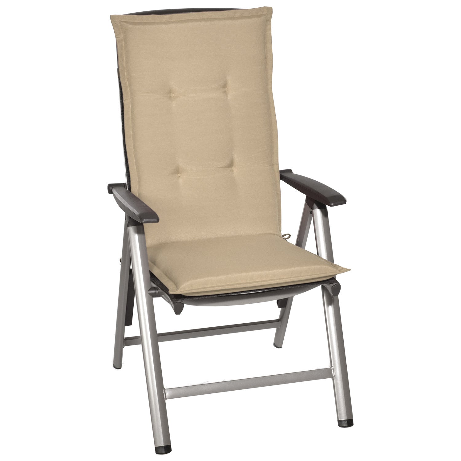 Beautissu Hochlehner Stuhlauflage 120x50x6 cm  – Gartenstuhl Sitzkisse