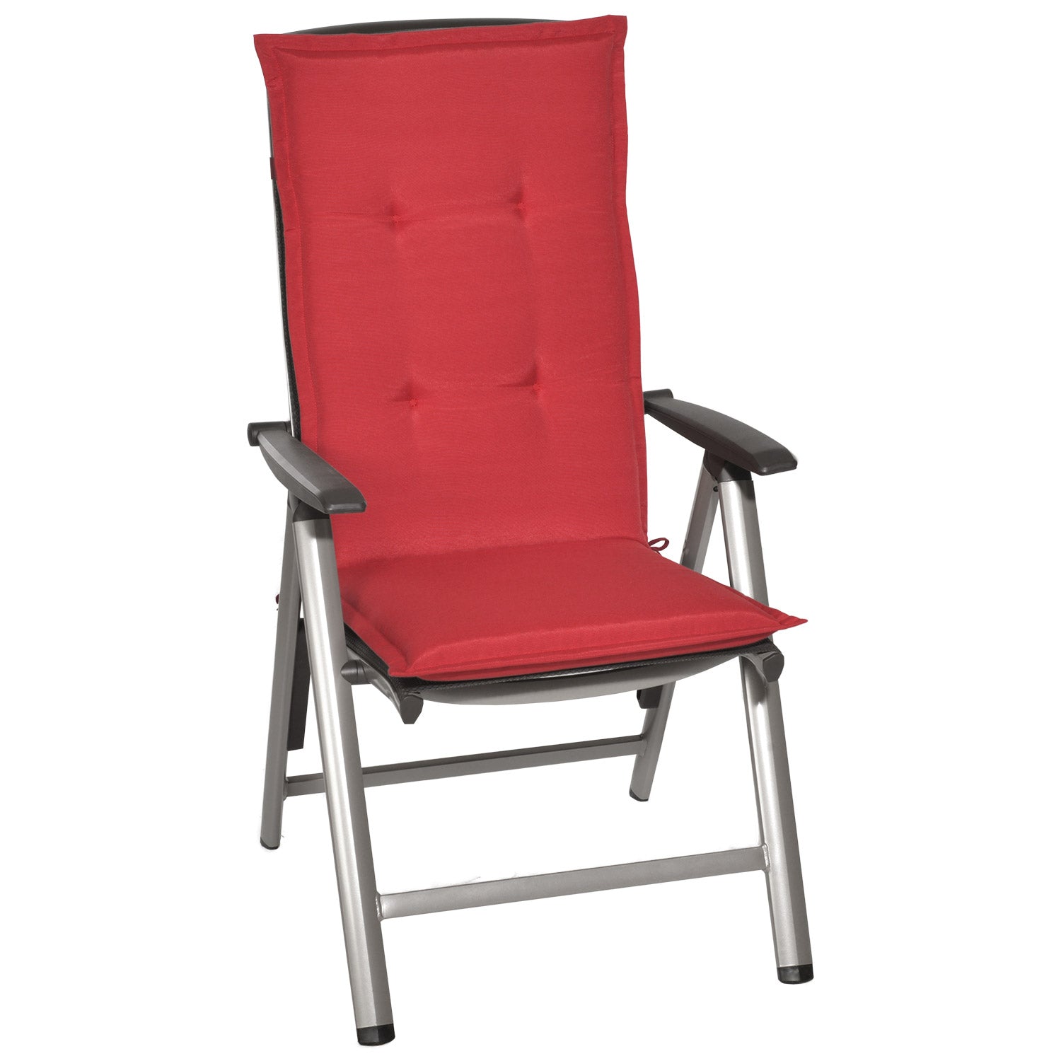 Beautissu Hochlehner Stuhlauflage 120x50x6 cm  – Gartenstuhl Sitzkisse