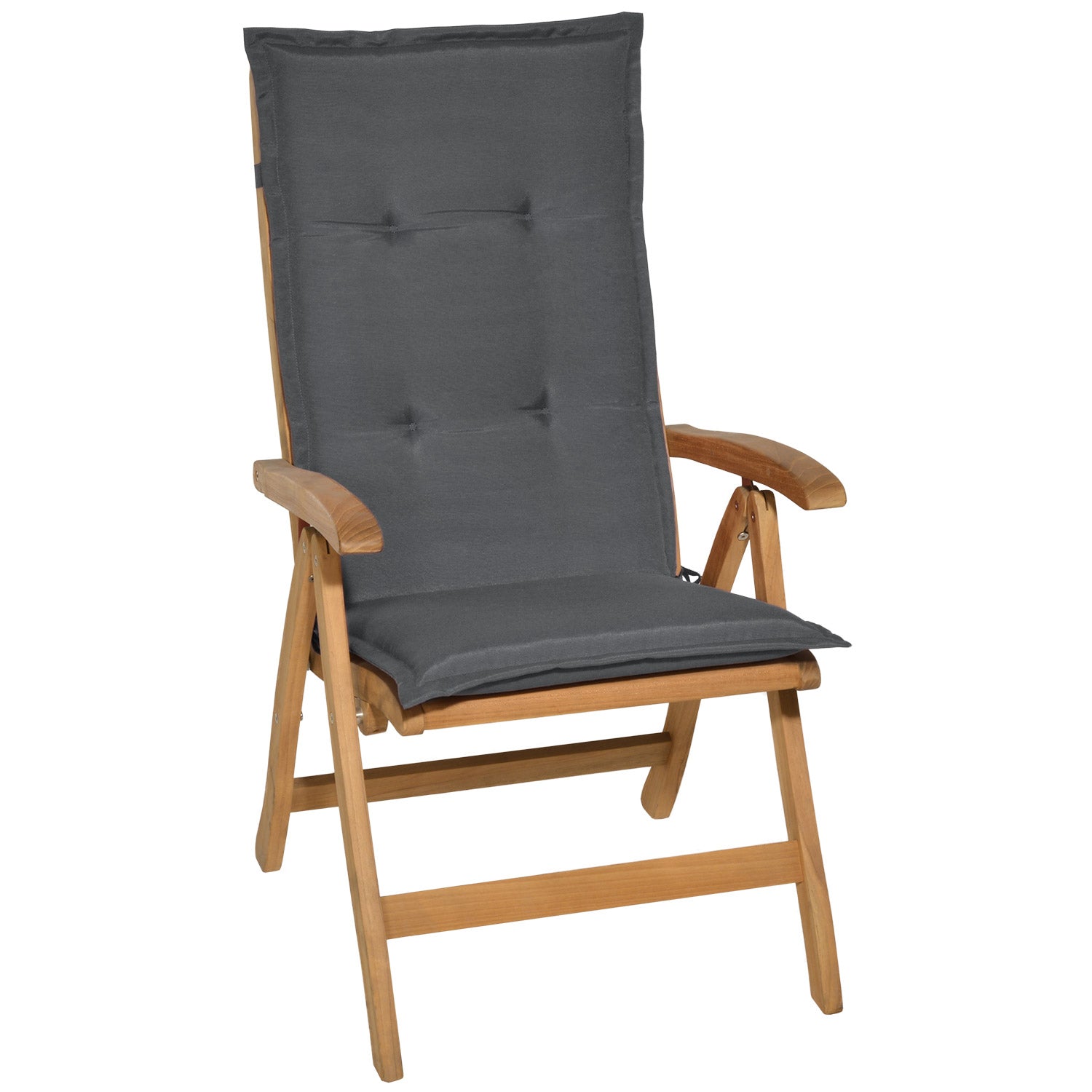 Beautissu Hochlehner Stuhlauflage 120x50x6 cm  – Gartenstuhl Sitzkisse