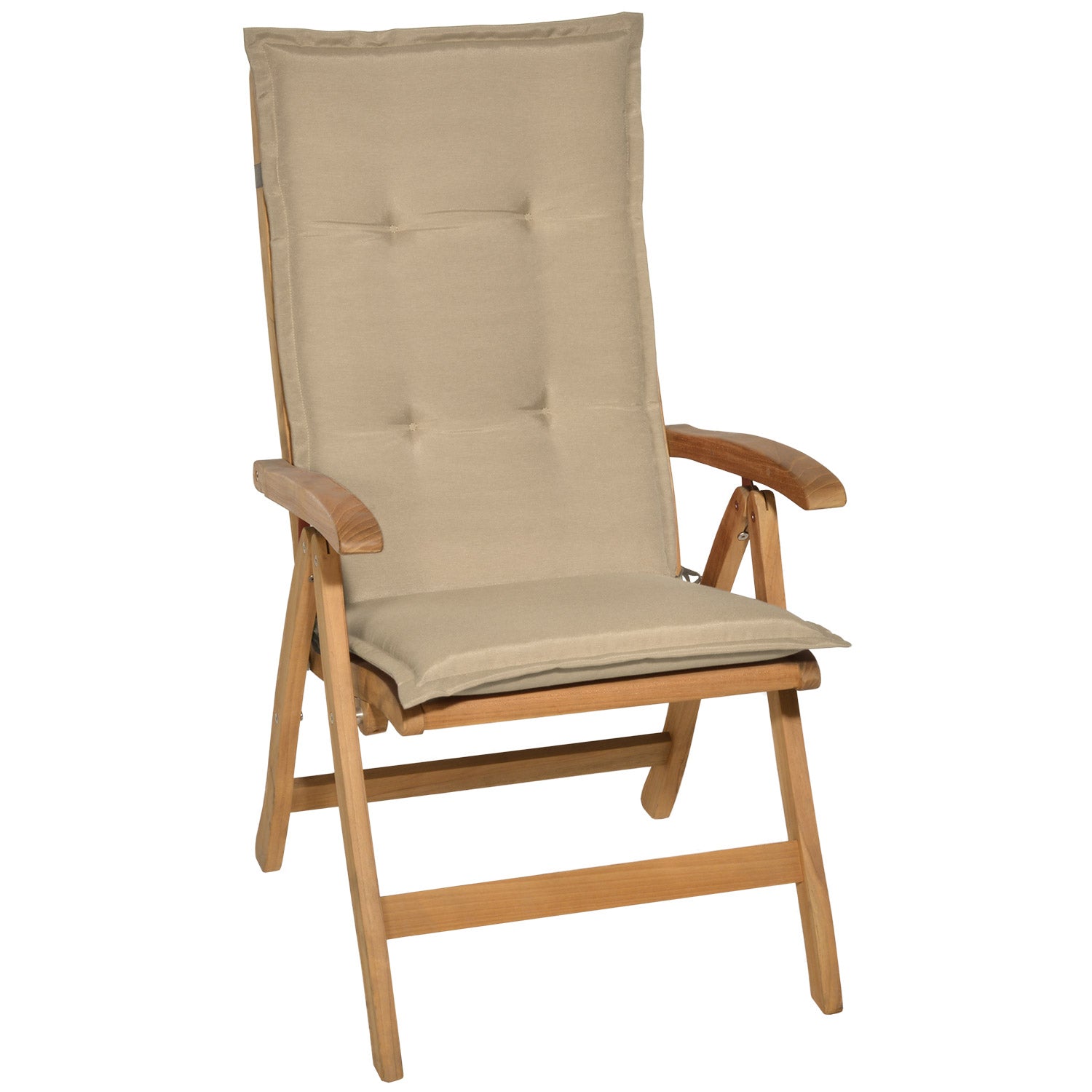 Beautissu Hochlehner Stuhlauflage 120x50x6 cm  – Gartenstuhl Sitzkisse