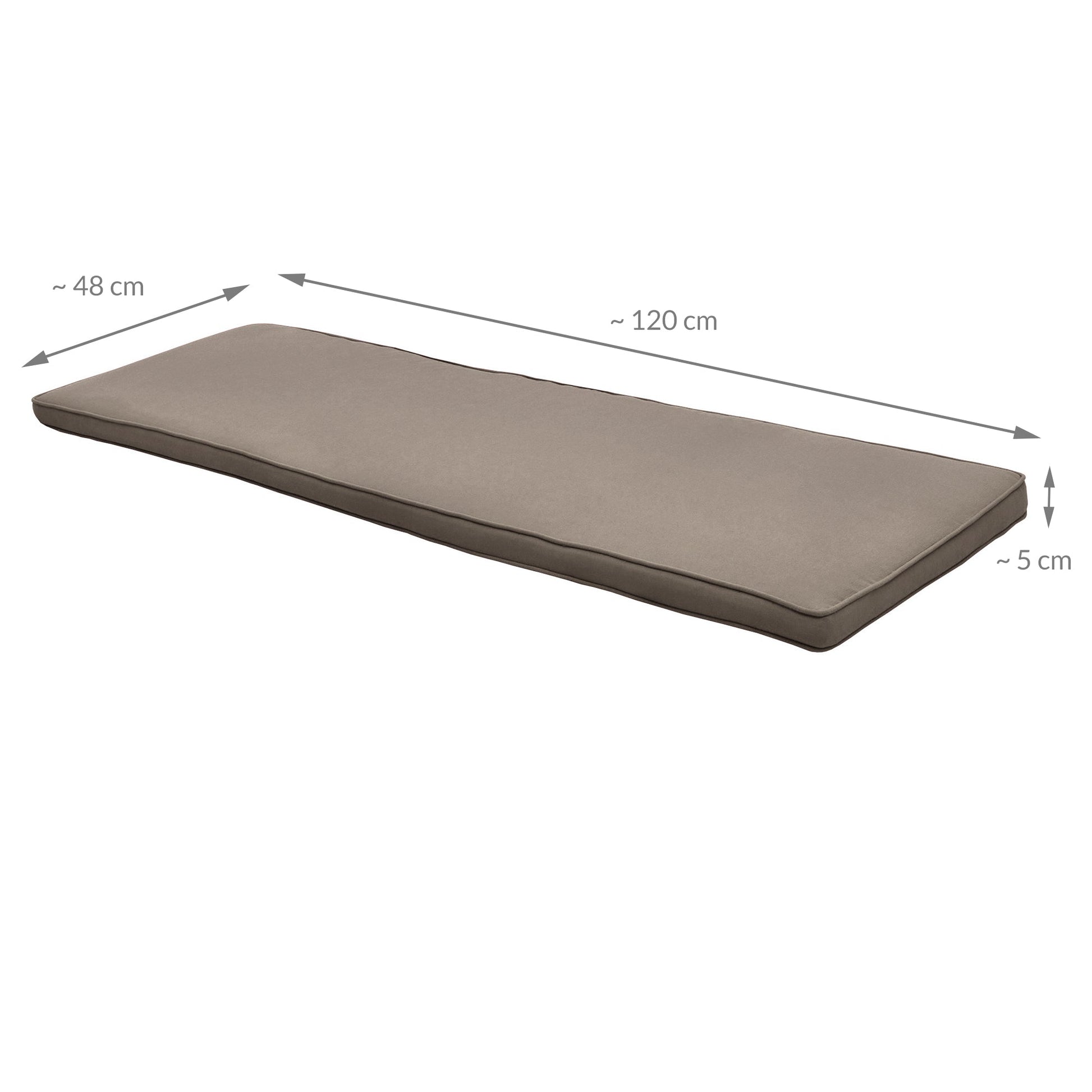 Beautissu Bankauflage Loft BK outdoor Polsterung Polyurethan-Schaum robust waschbar 100-180x48 cm