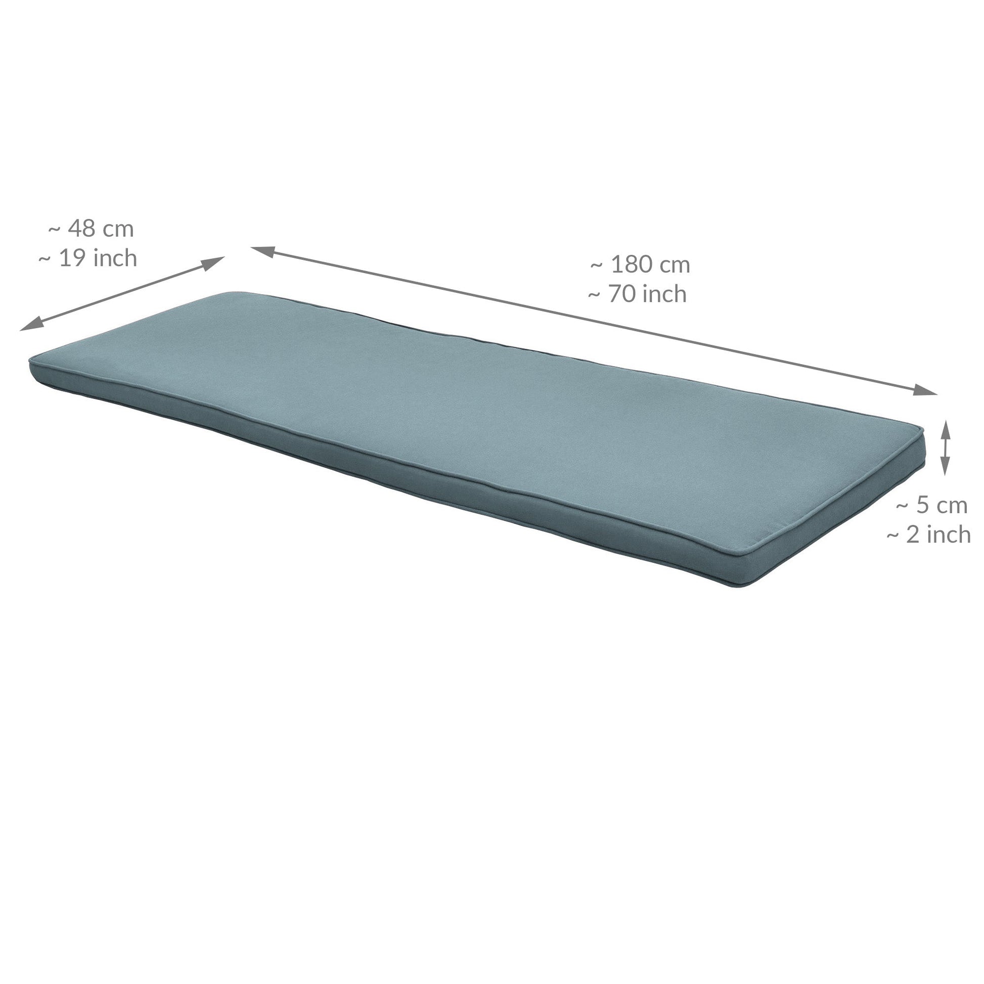 Beautissu Bankauflage Outdoor mit robustem, abnehmbarem Bezug und komfortabler Polyurethan-Schaum-Polsterung