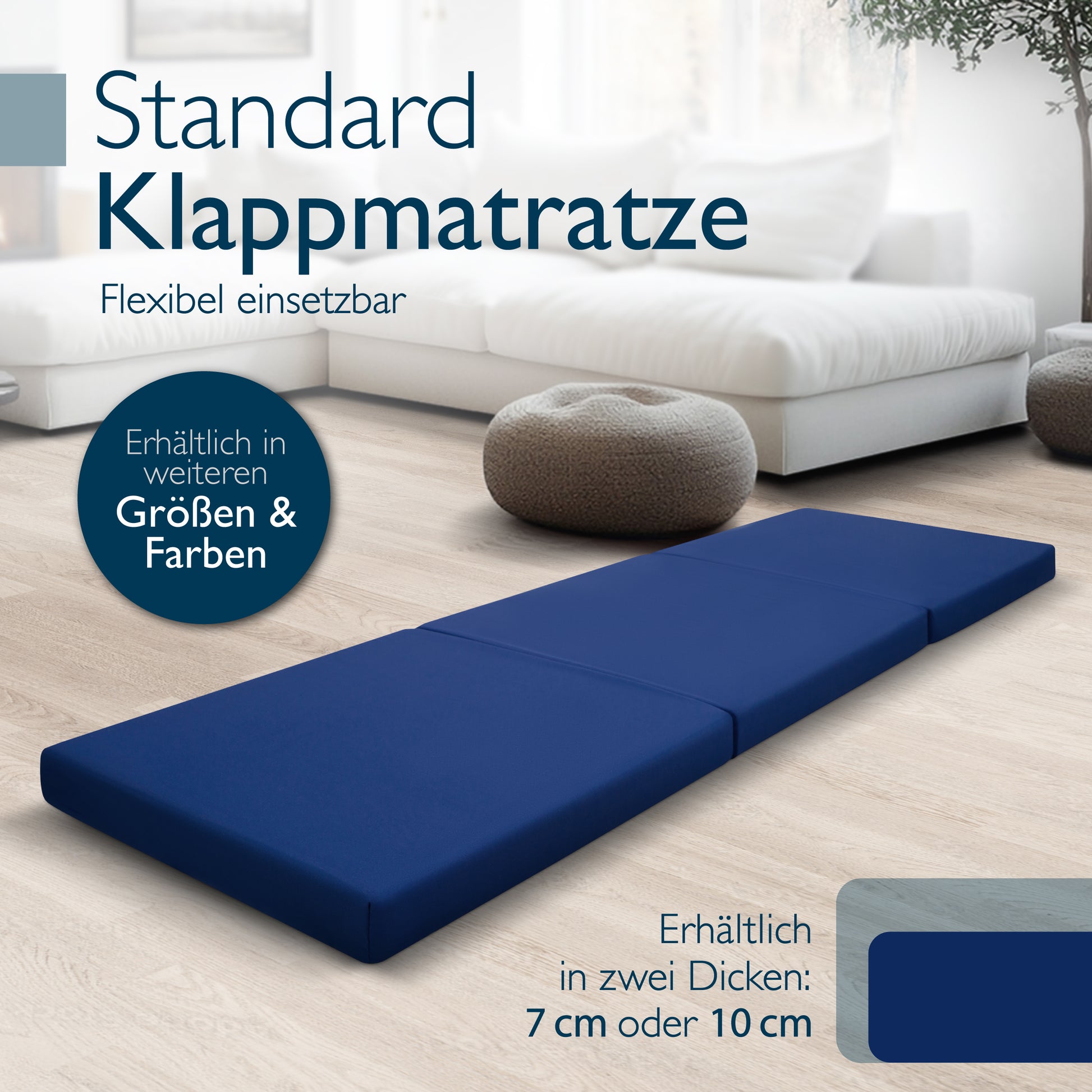 Beautissu Klappmatratze als Gästebett & Reisematratze div. Größen & Fa