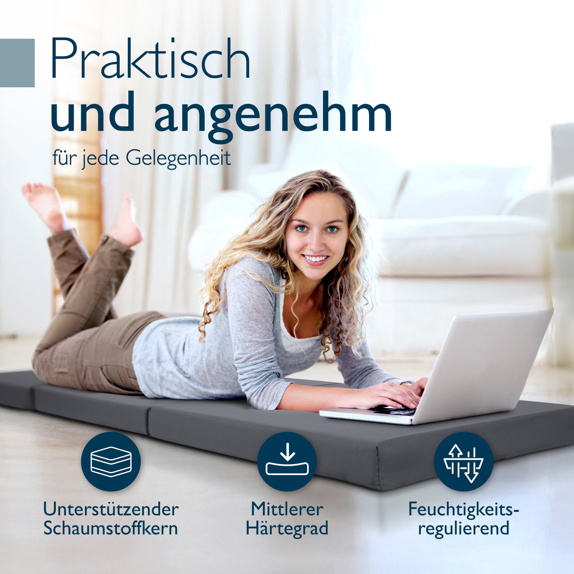 Beautissu Klappmatratze als Gästebett & Reisematratze div. Größen & Fa