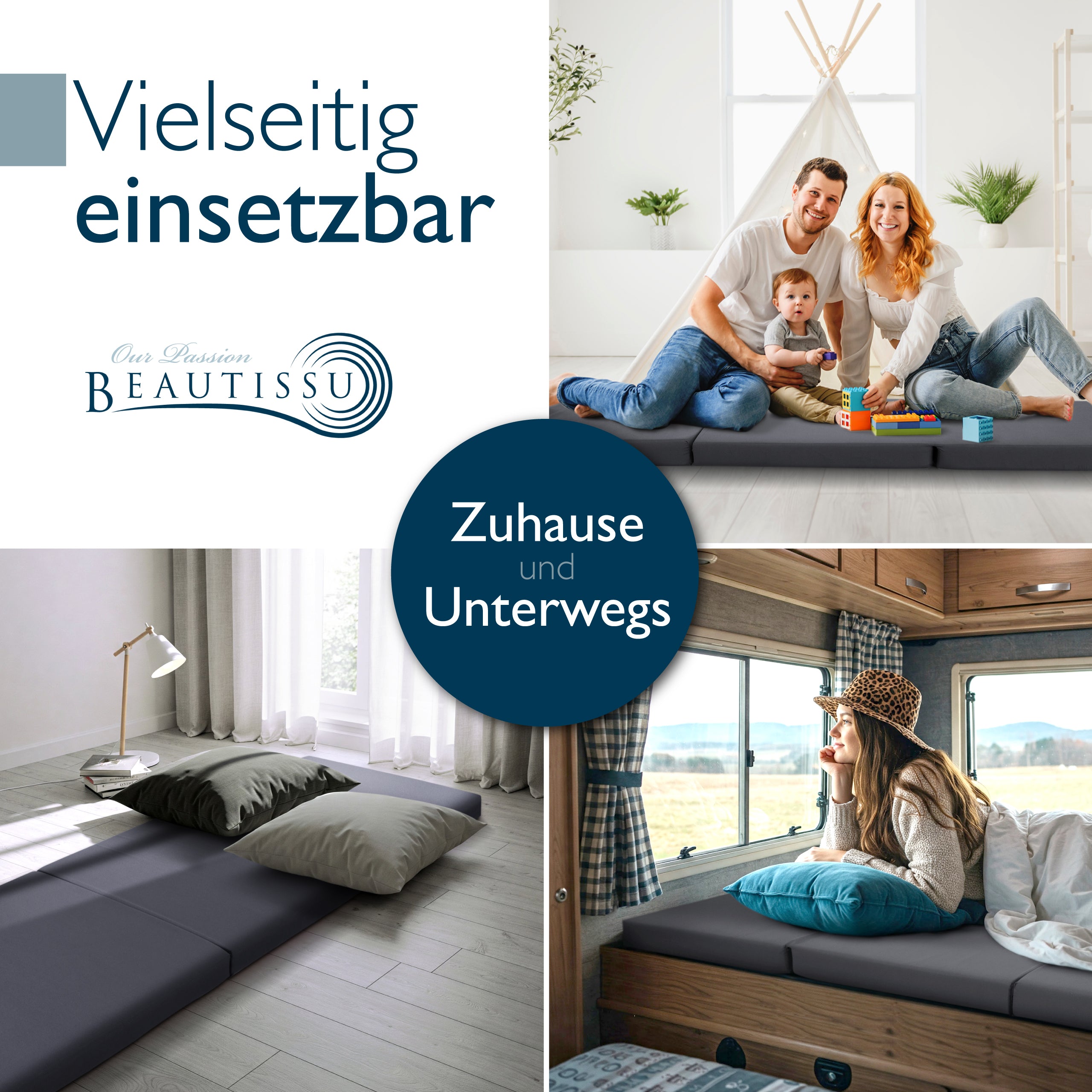 Beautissu Klappmatratze als Gästebett & Reisematratze div. Größen & Fa