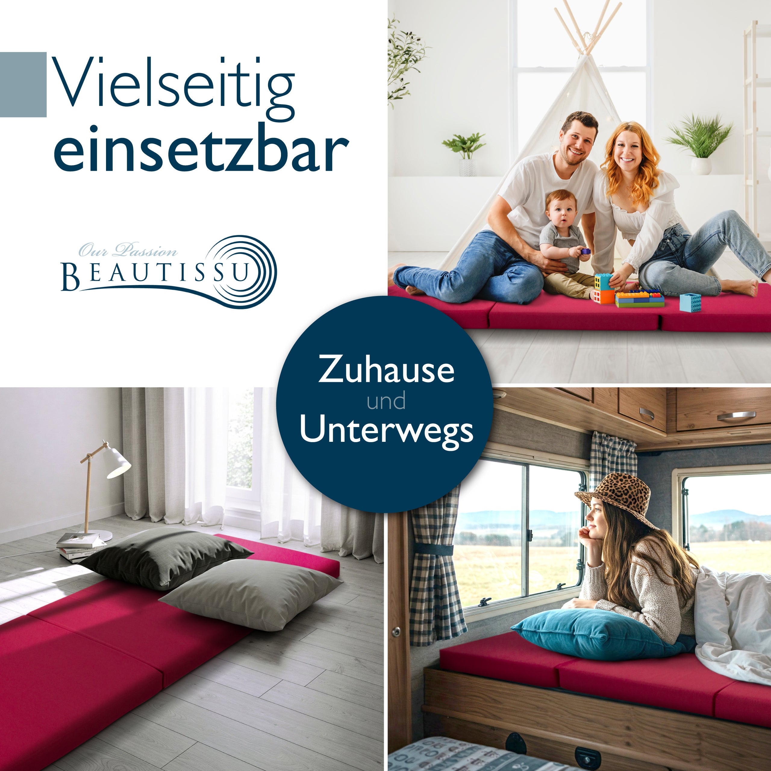 Beautissu Klappmatratze als Gästebett & Reisematratze div. Größen & Fa