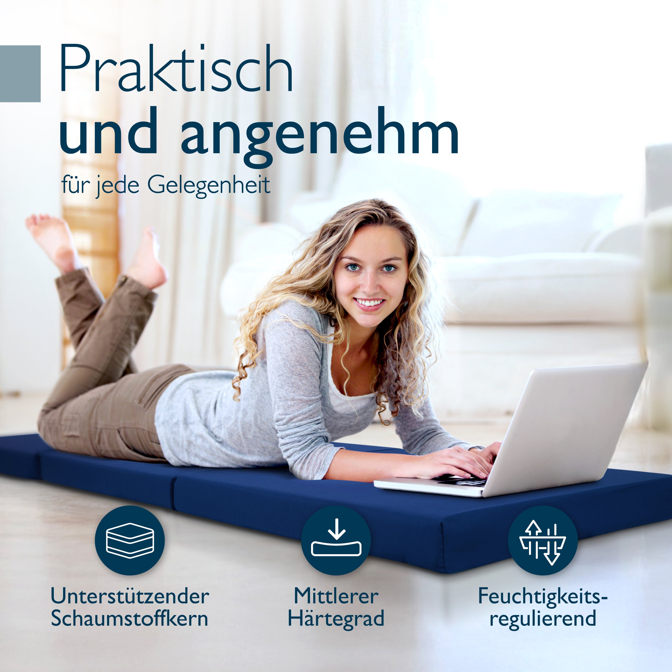 Beautissu Klappmatratze als Gästebett & Reisematratze div. Größen & Fa