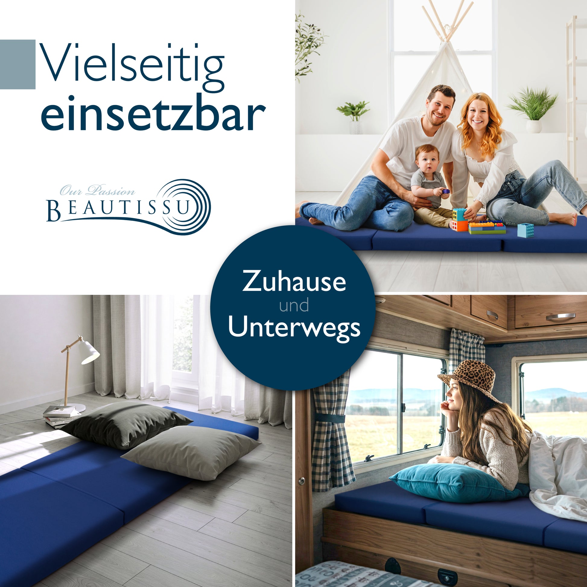 Beautissu Klappmatratze als Gästebett & Reisematratze div. Größen & Fa