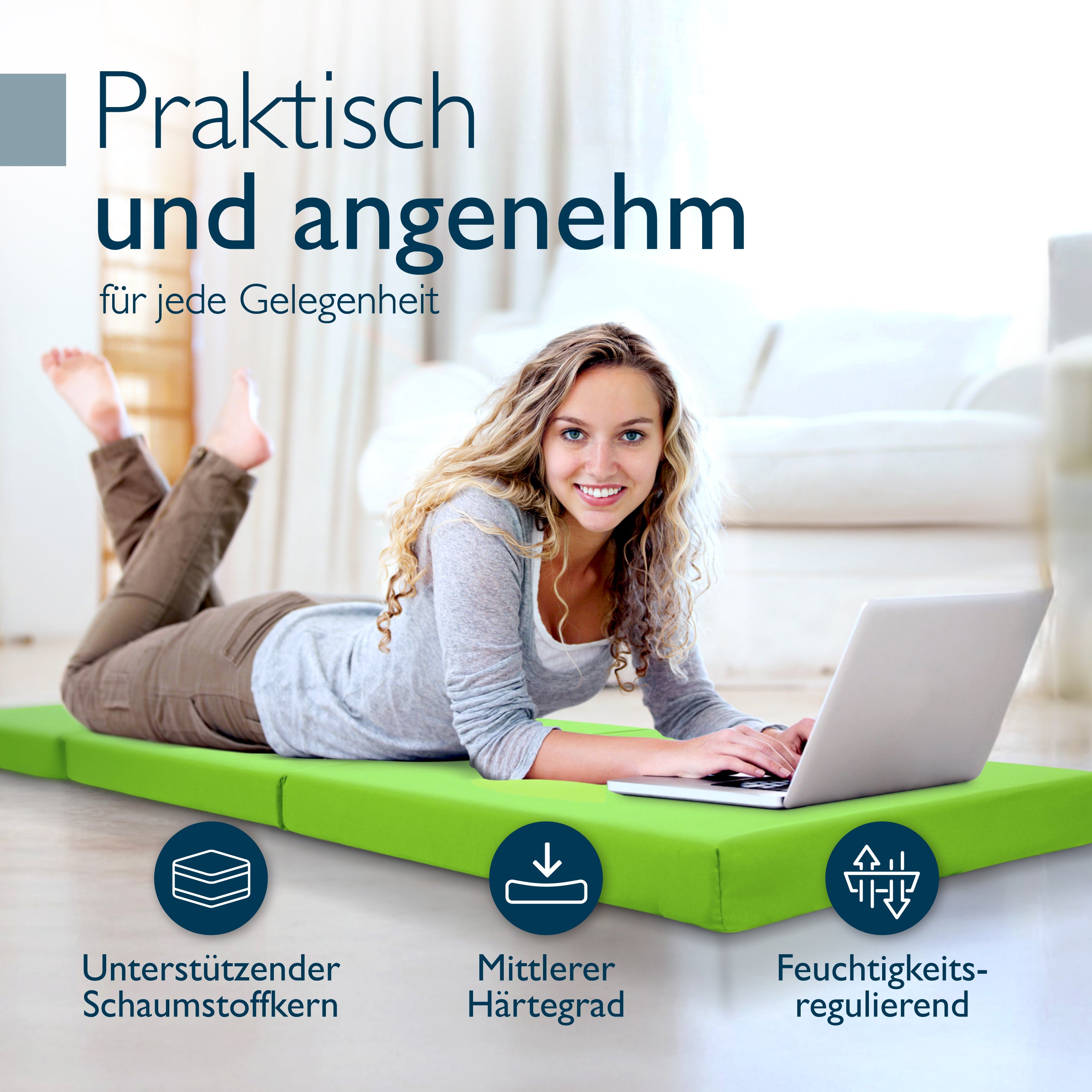 Beautissu Klappmatratze als Gästebett & Reisematratze div. Größen & Fa