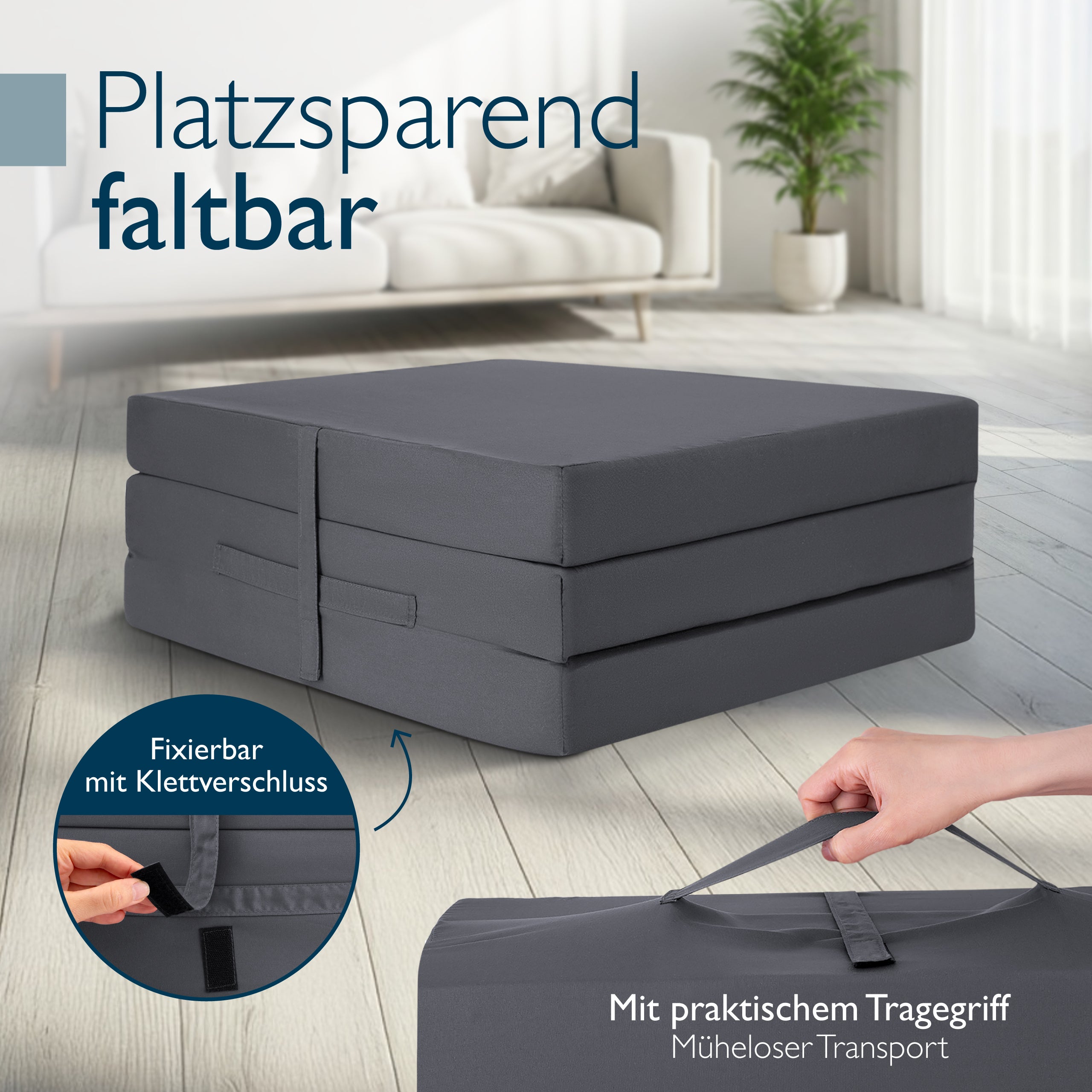 Beautissu Klappmatratze als Gästebett & Reisematratze div. Größen & Fa