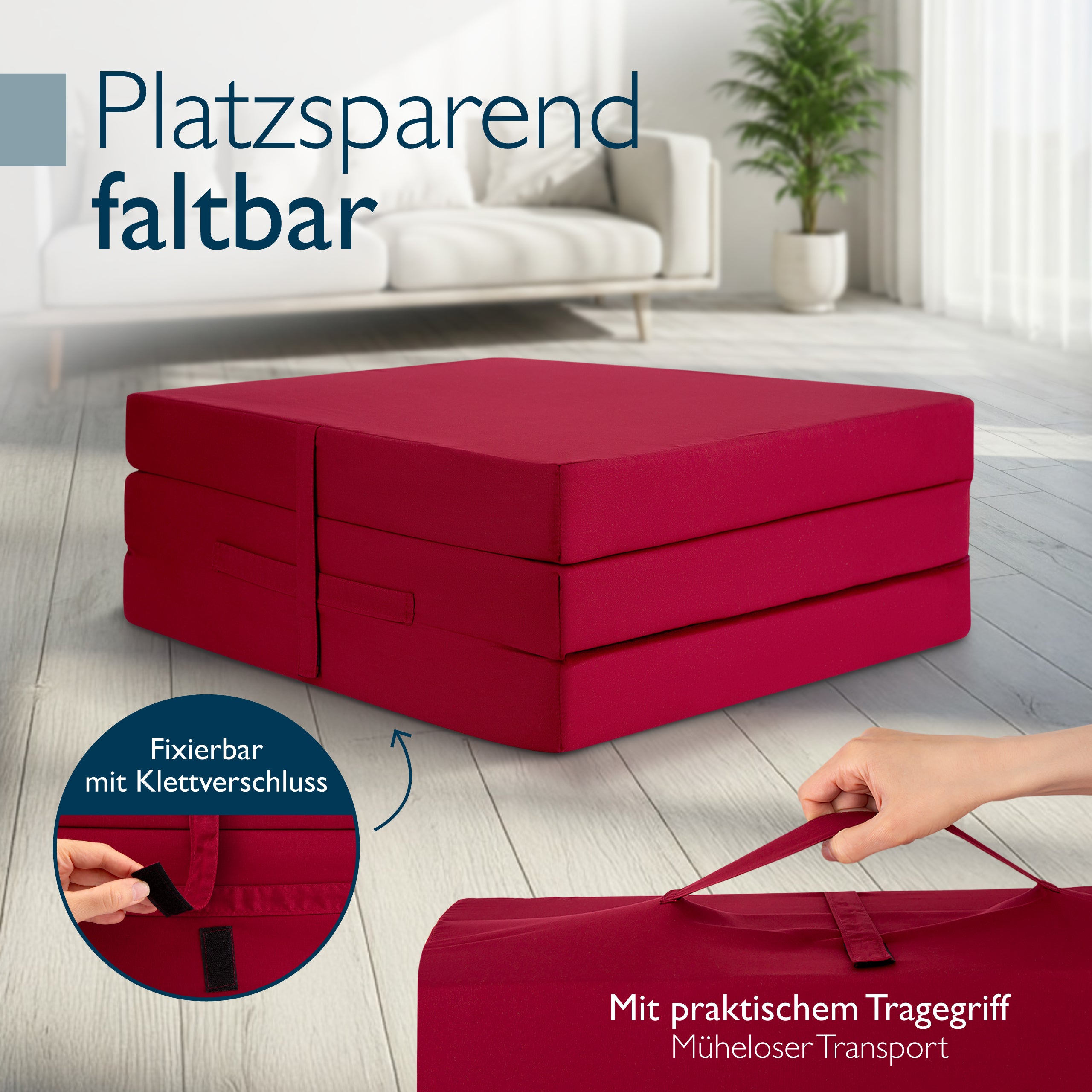 Beautissu Klappmatratze als Gästebett & Reisematratze div. Größen & Fa