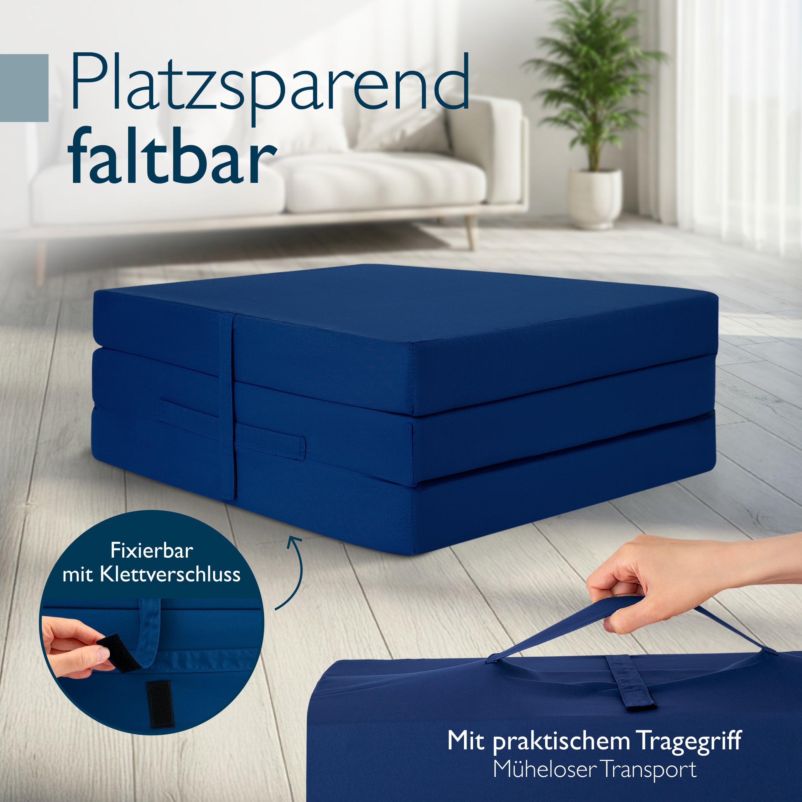 Beautissu Klappmatratze als Gästebett & Reisematratze div. Größen & Fa