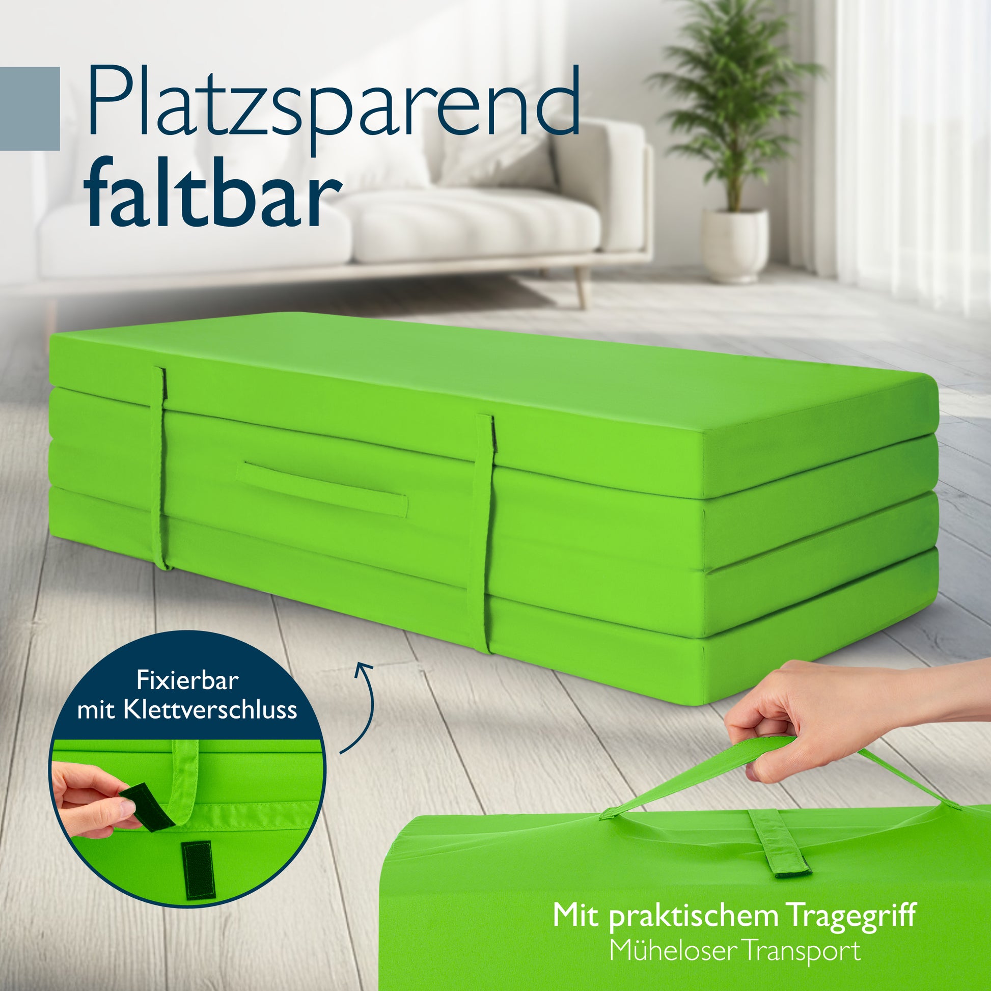 Beautissu Klappmatratze als Gästebett & Reisematratze div. Größen & Fa