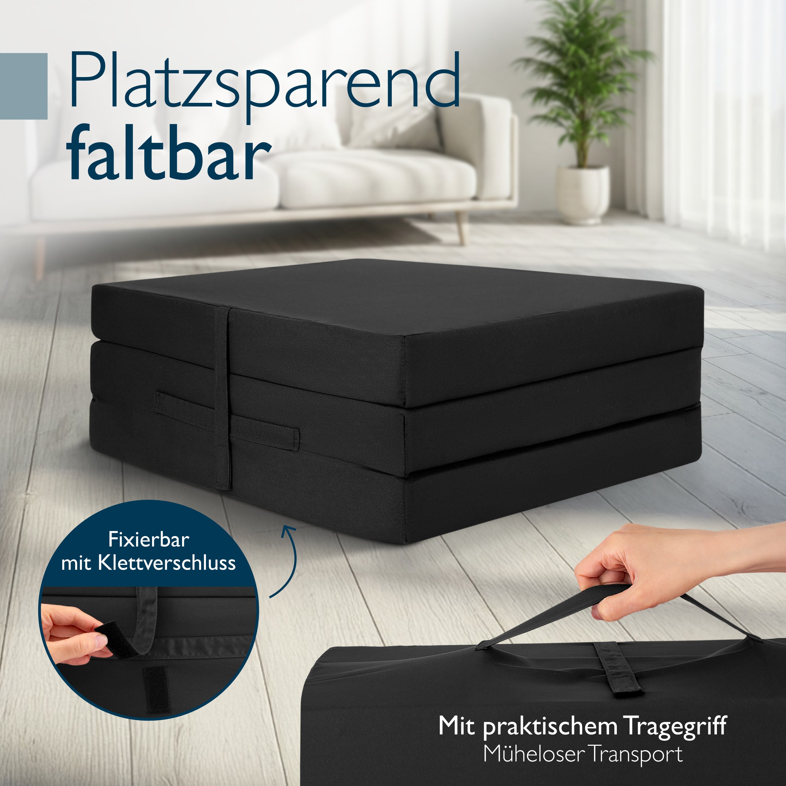 Beautissu Klappmatratze als Gästebett & Reisematratze div. Größen & Fa