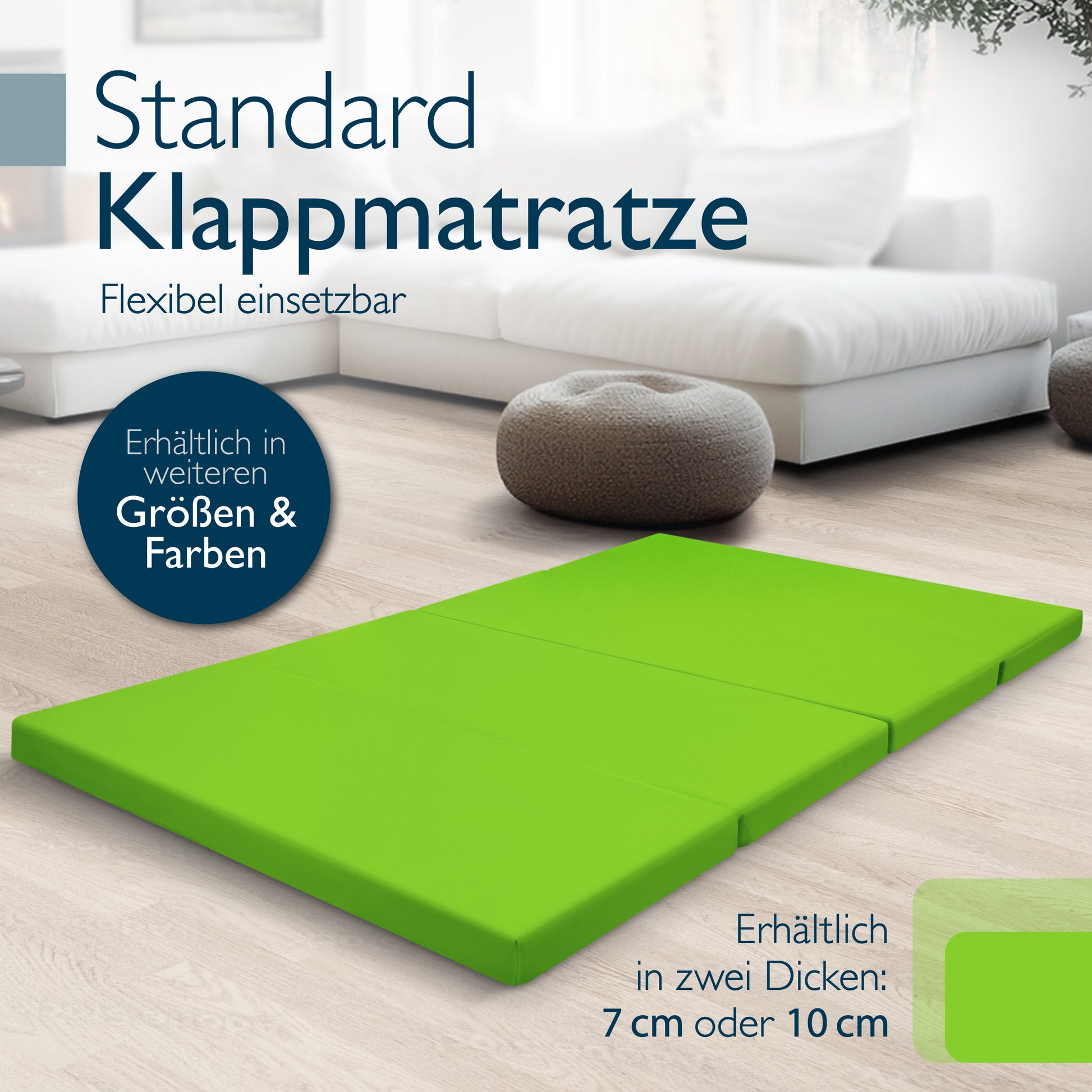 Beautissu Klappmatratze als Gästebett & Reisematratze div. Größen & Fa