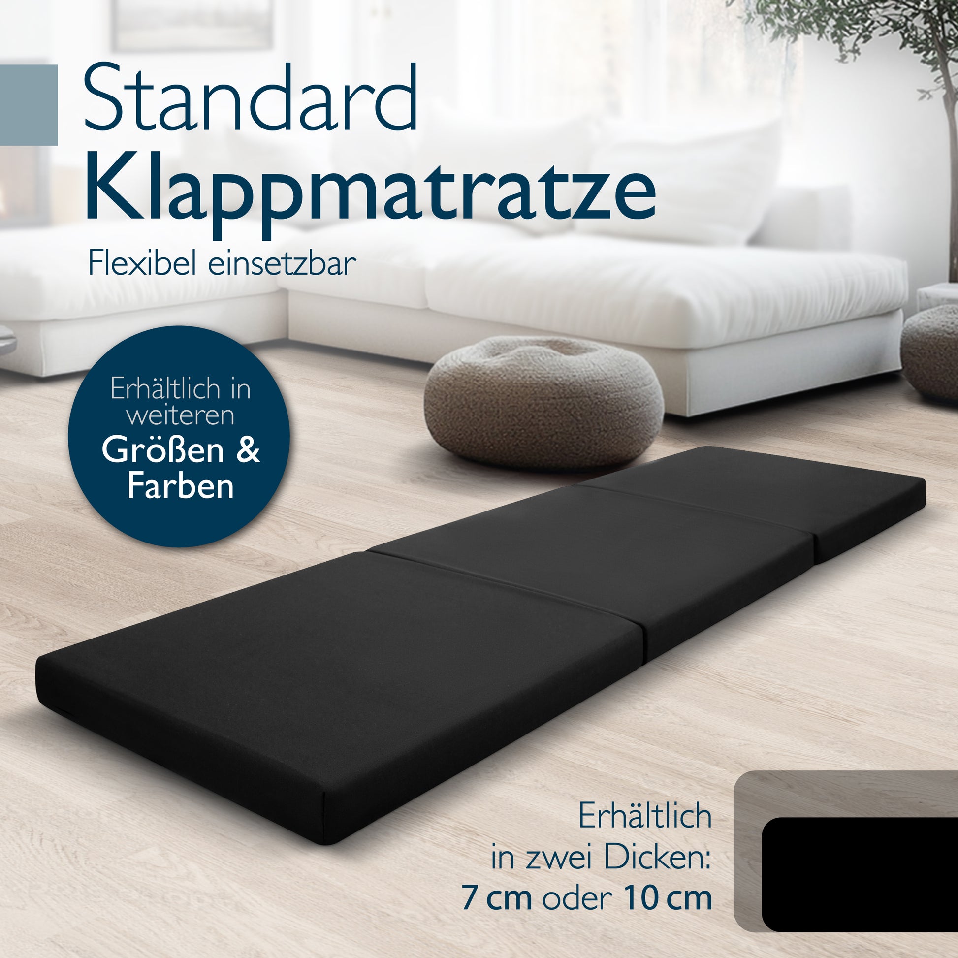 Beautissu Klappmatratze als Gästebett & Reisematratze div. Größen & Fa
