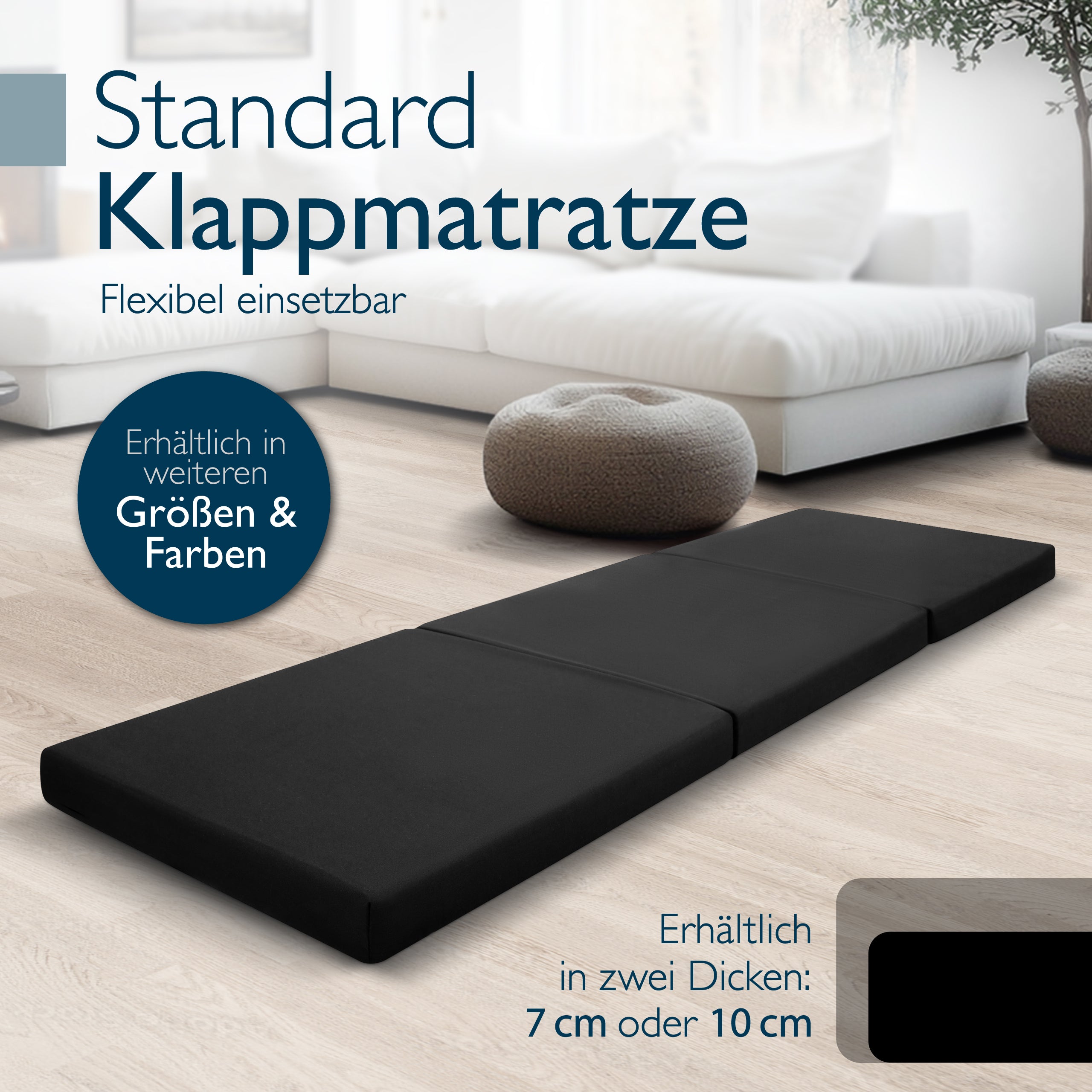 Beautissu Klappmatratze als Gästebett & Reisematratze div. Größen & Fa