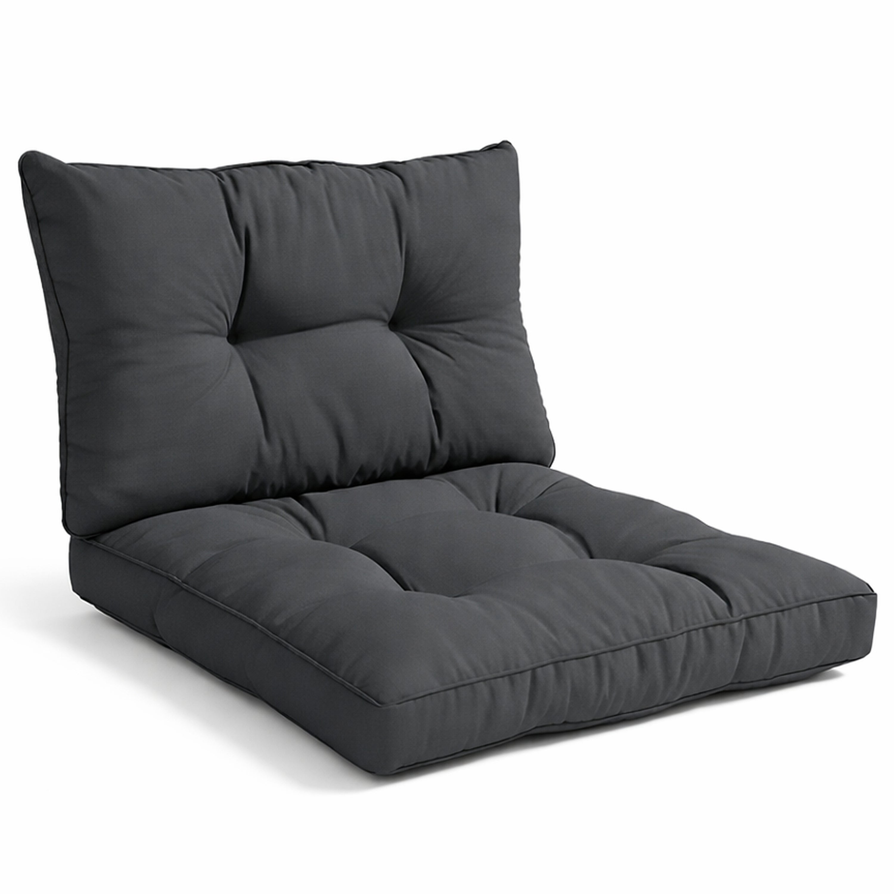 Beautissu Outdoor Lounge Rückenkissen & Sitzkissen 10/12 cm dick Anthr