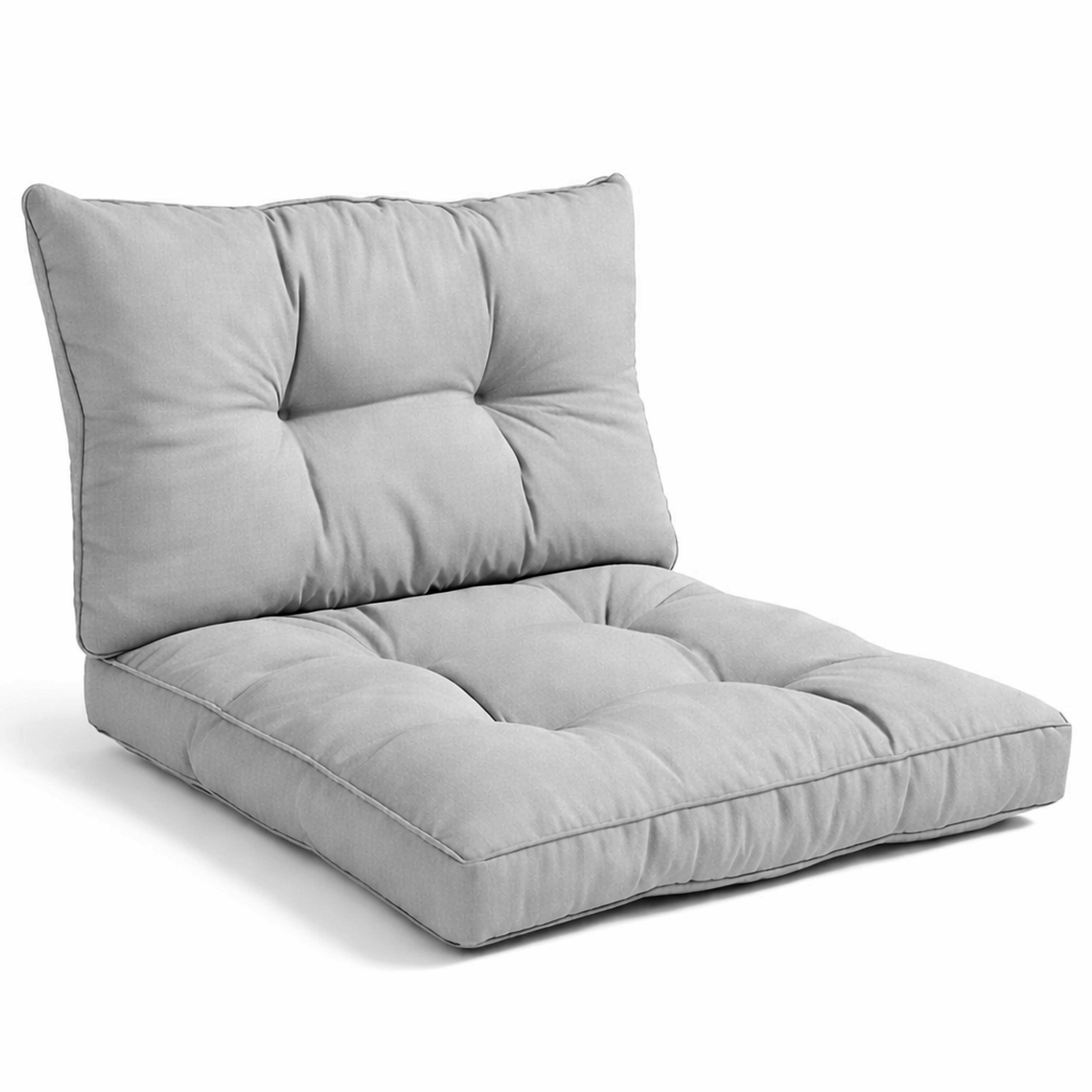 Beautissu Outdoor Lounge Rückenkissen & Sitzkissen 10/12 cm dick Hellg