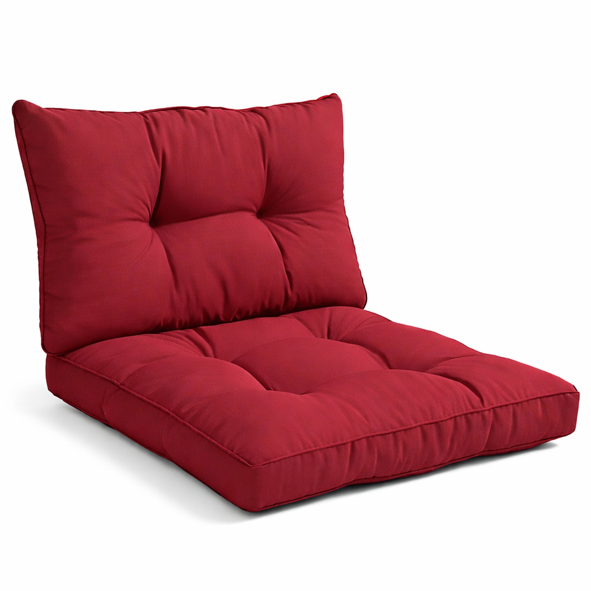 Beautissu Outdoor Lounge Rückenkissen & Sitzkissen 10/12 cm dick Rot –