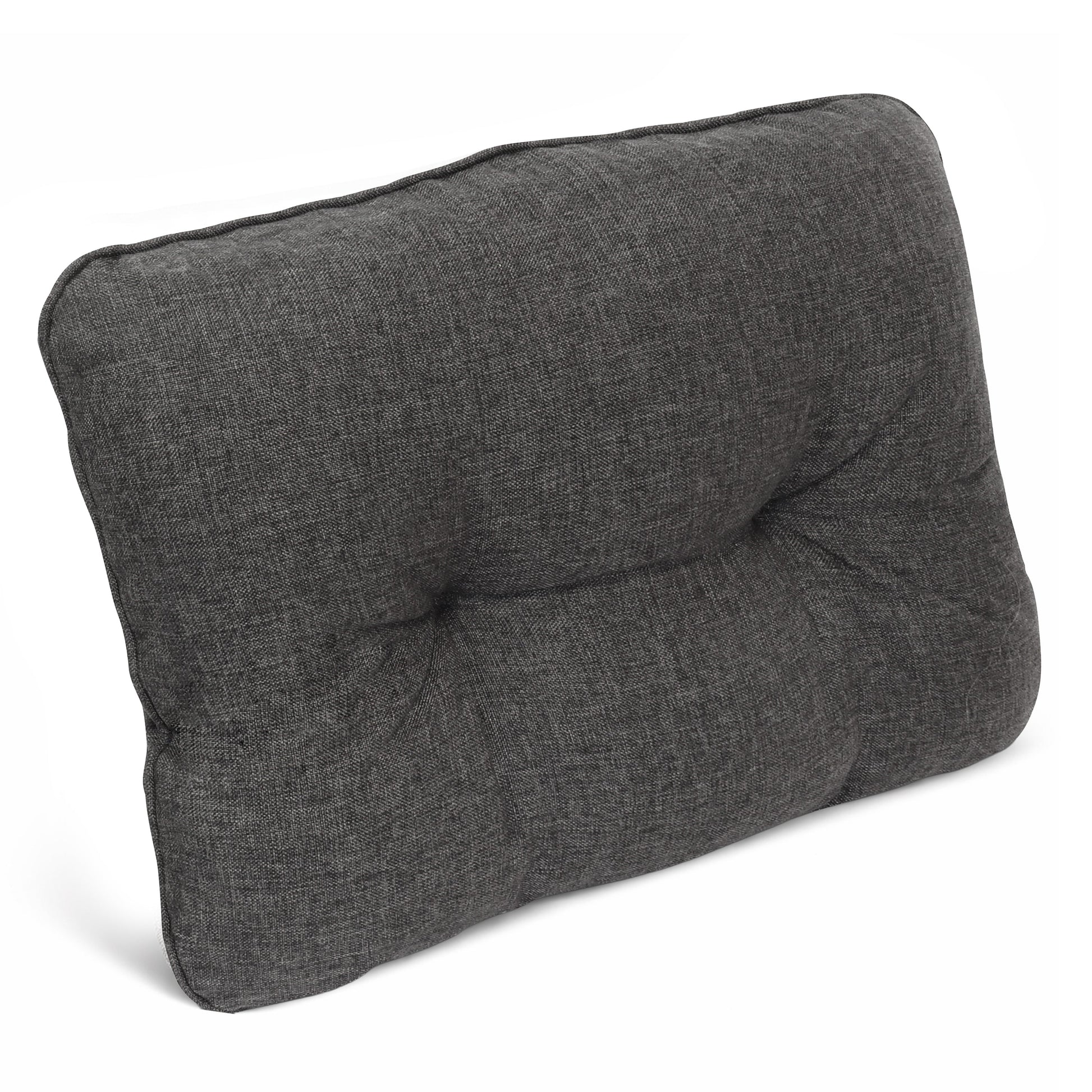 Anthrazitfarbene Beautissu Loungekissen aus wasserabweisendem Polypropylen mit 10/12 cm dicker PU-Schaumstofffüllung für Outdoor-Lounges