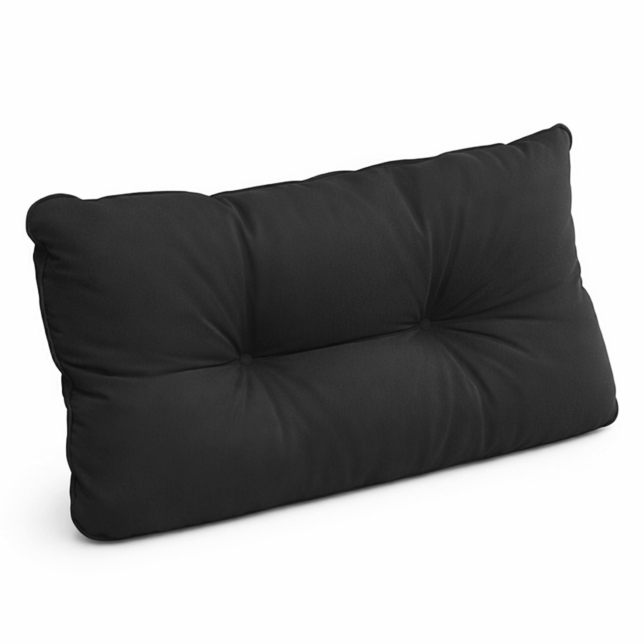 Anthrazitfarbene Beautissu Loungekissen Outdoor, schmutz- und wasserabweisend, 10/12 cm dick, Sitz- und Rückenkissen für Gartenmöbel