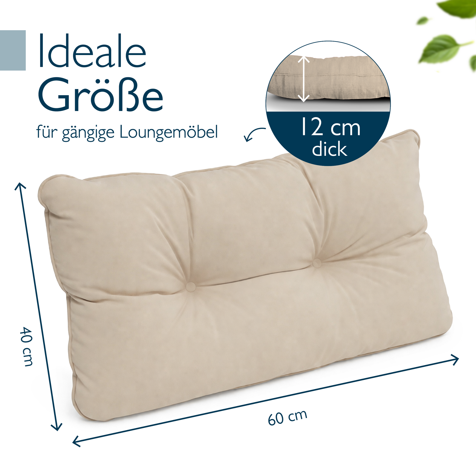 Outdoor Lounge Rückenkissen und Sitzkissen 10/12 cm dick, wasserabweisend, für Garten- und Loungemöbel, pflegeleicht, modernes Design