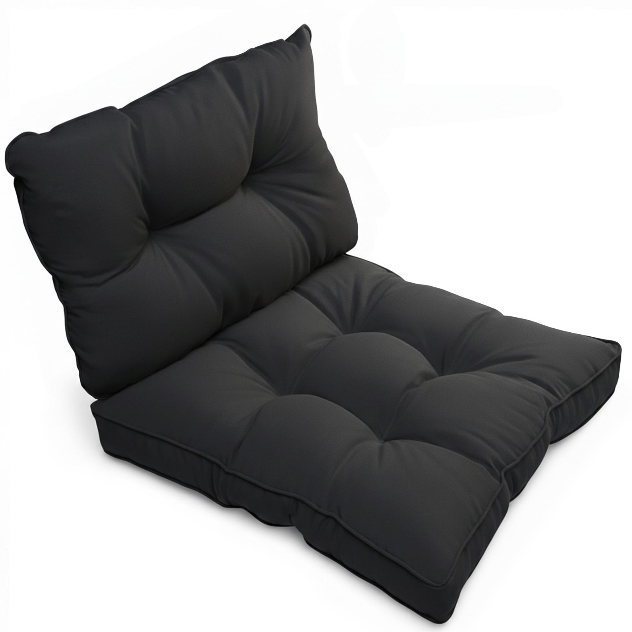 Beautissu Loungekissen Outdoor Anthrazit robust schmutzabweisend bequem