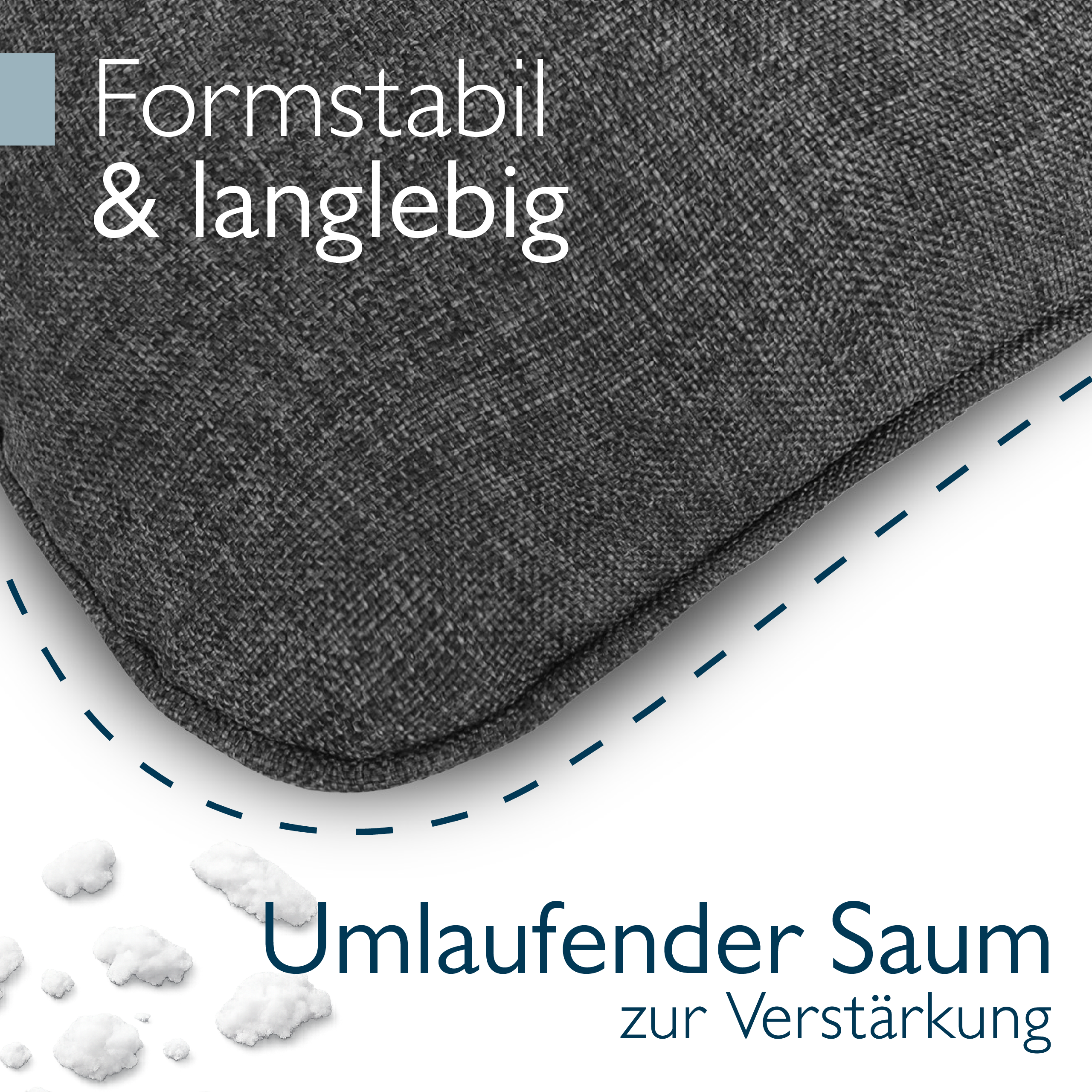 Beauflair Outdoor Loungekissen Anthrazit wasserabweisend und pflegeleicht