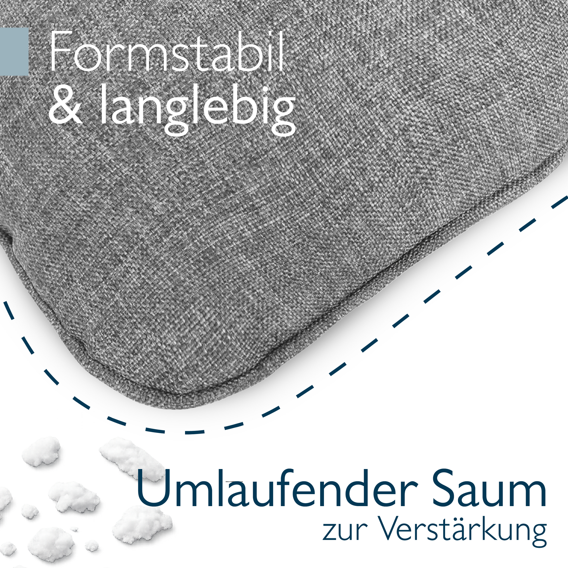 Beauflair Lounge Kissen hellgraue Outdoor Sitz- und Rückenkissen wasserabweisend