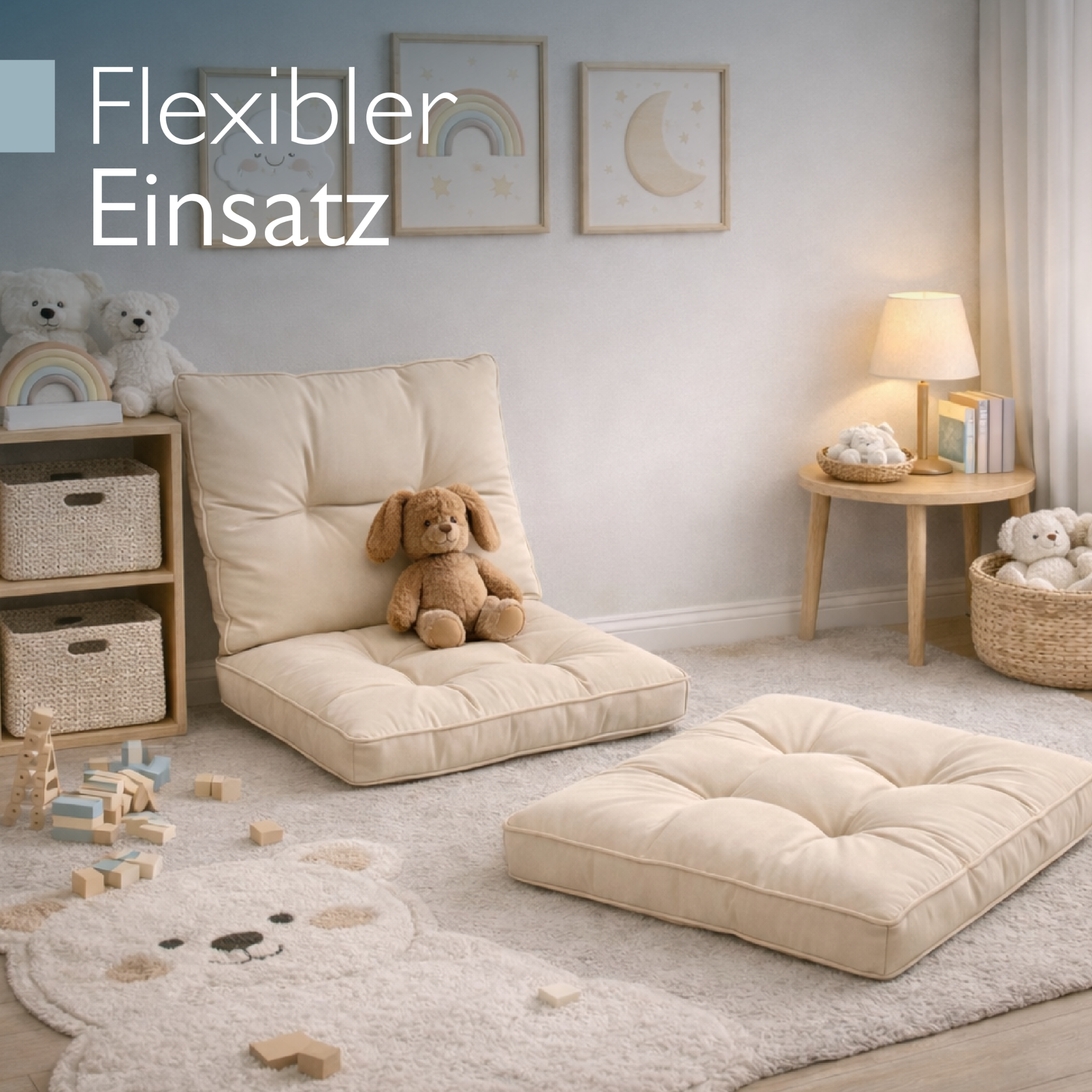 Outdoor Lounge Rückenkissen und Sitzkissen 10/12 cm dick, wasserabweisend und pflegeleicht