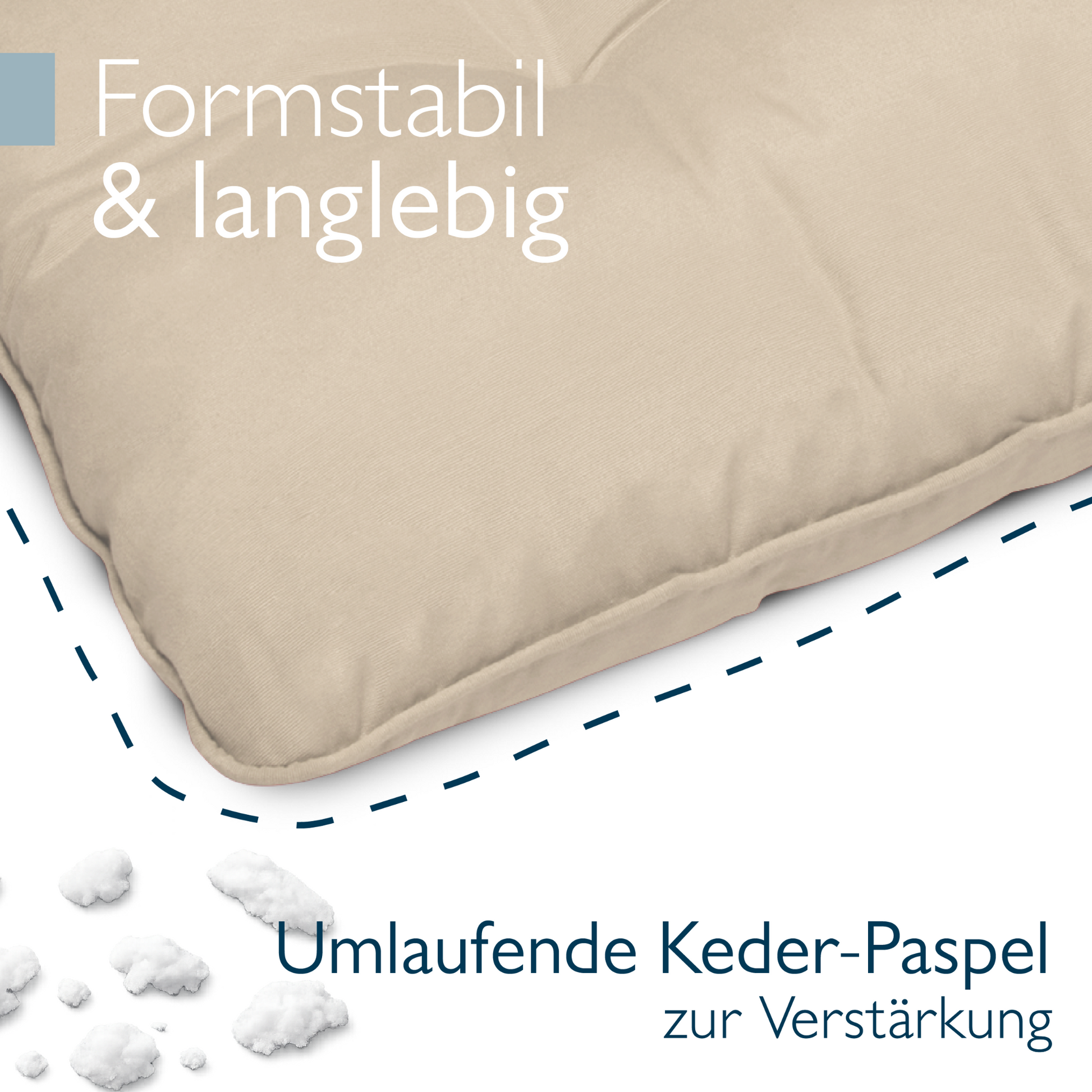Outdoor Lounge Rückenkissen und Sitzkissen 10-12 cm dick, schmutz- und wasserabweisend, pflegeleicht, modern für Gartenmöbel