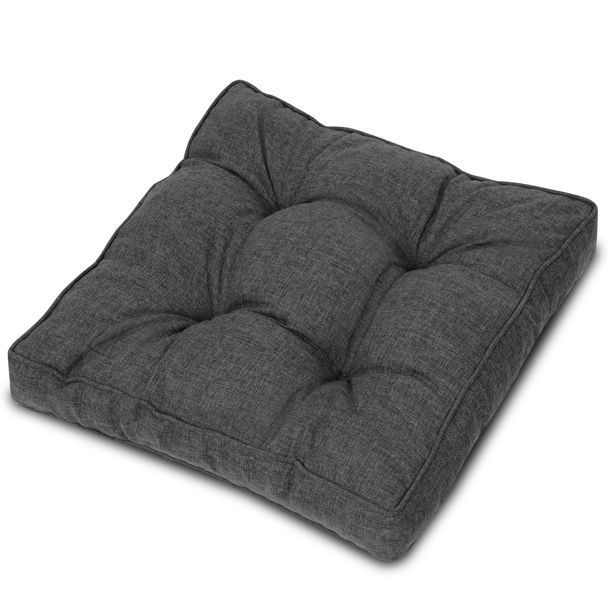 Bequeme anthrazitfarbene Beautissu Loungekissen für Outdoor mit wasserabweisendem Polypropylenbezug und PU-Schaumstofffüllung