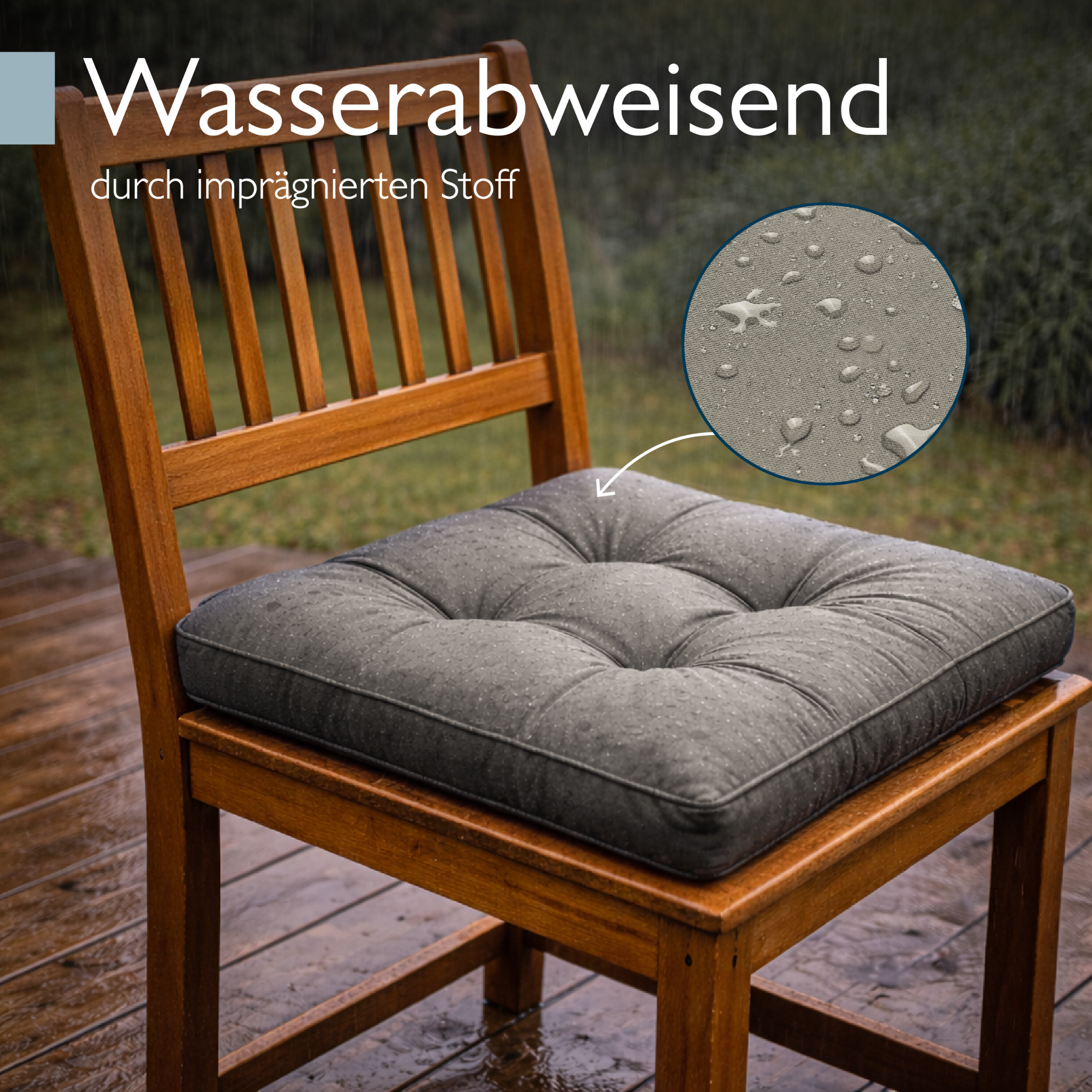 Hellgraues Outdoor Lounge Rückenkissen und Sitzkissen 10/12 cm dick, wasserabweisend und pflegeleicht