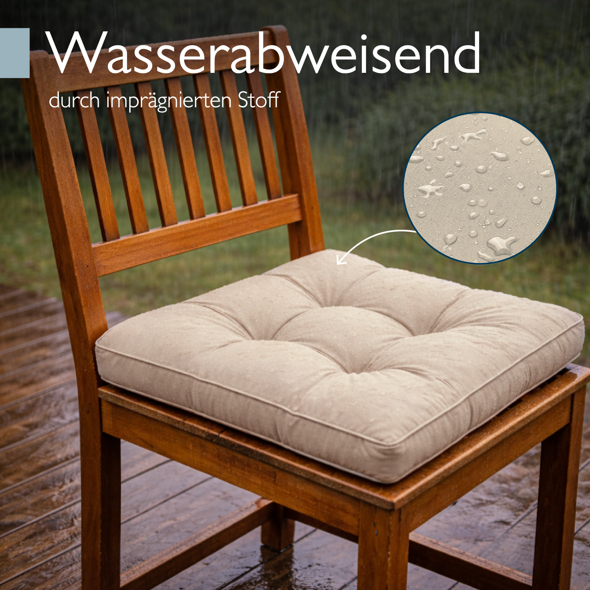 Outdoor Lounge Rückenkissen und Sitzkissen 10-12 cm dick, wasserabweisend, pflegeleicht, modern für Gartenmöbel