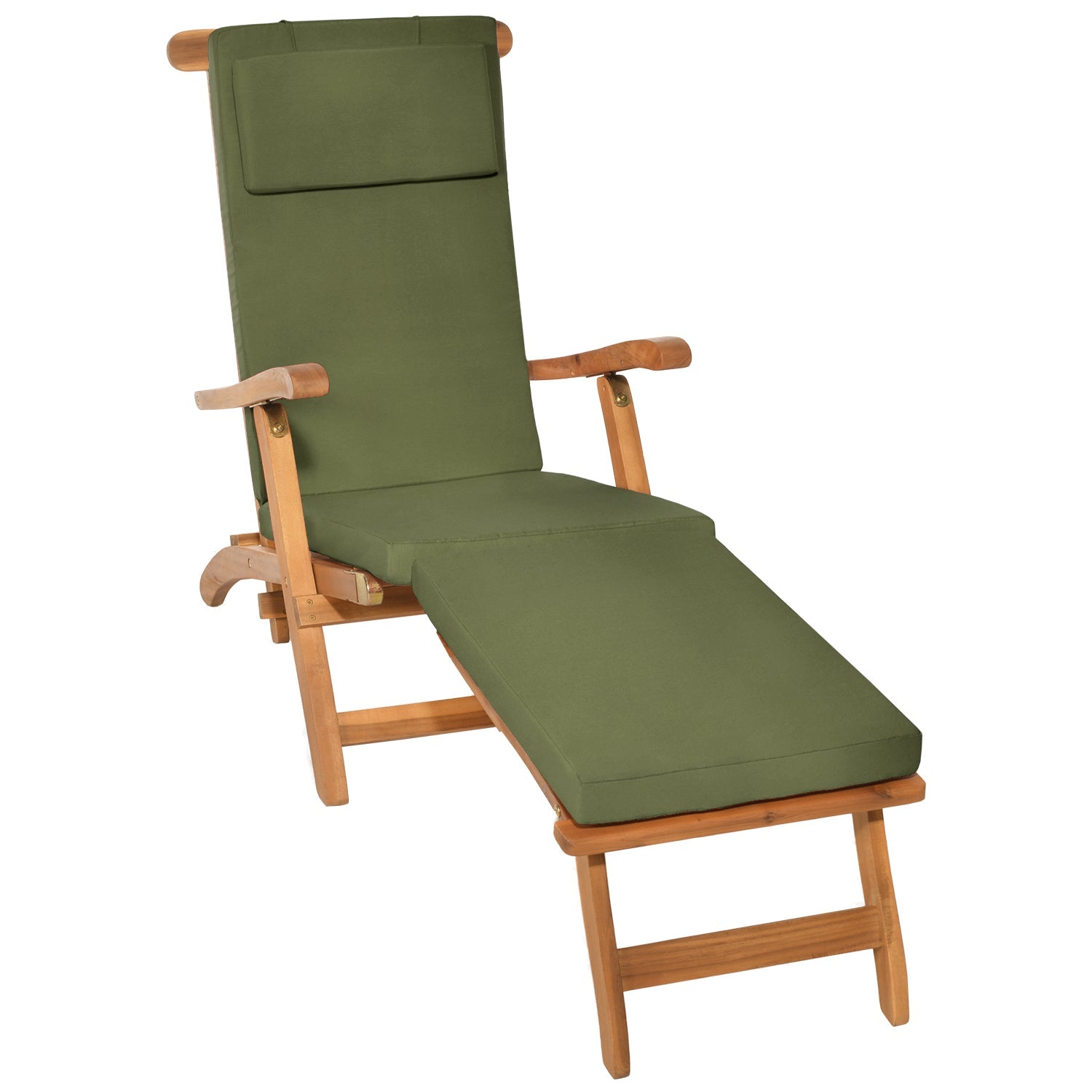 Beautissu Deckchair Auflage mit 5 cm Polsterung für Outdoor-Liegestuhl, UV-beständig und abnehmbarer Polyesterbezug