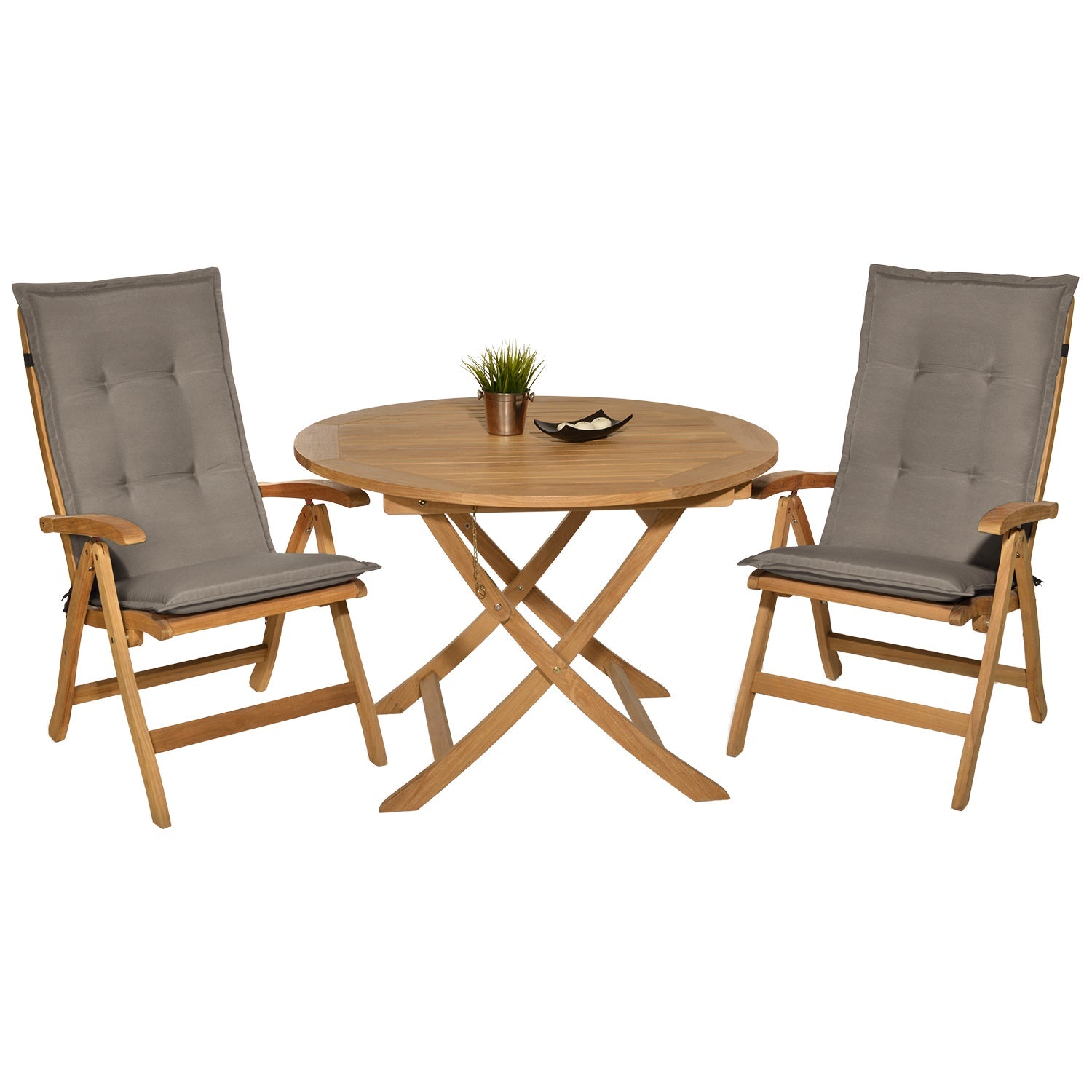 Beautissu Hochlehner Auflage 120x50x6 cm in Grau mit weicher Polsterung und UV-beständigem Polyesterbezug für Gartenstühle