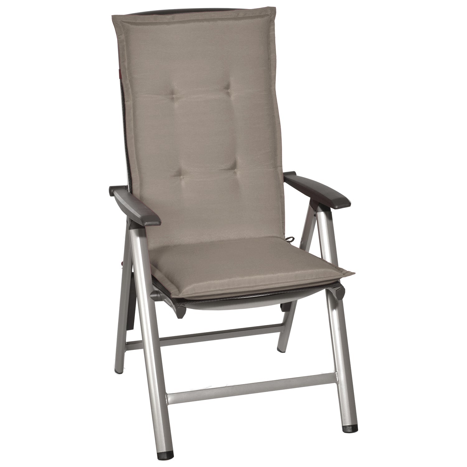 Bequeme Beautissu Hochlehner Auflage 120x50x6 cm mit dicker Polsterung und UV-beständigem Polyesterbezug für Gartenstühle