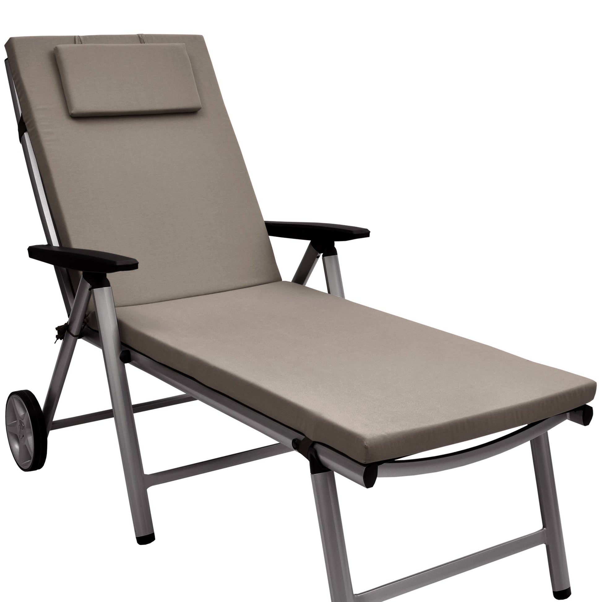Beautissu Gartenliegenauflage Loft RL 200x60x5 cm UV-beständig mit abnehmbarem Bezug und weichem Polyurethan-Schaumkern für Outdoor Liegestühle