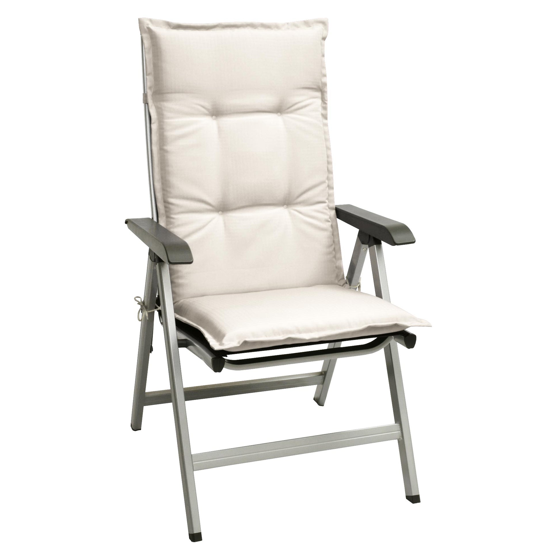 Beautissu Hochlehner Stuhlauflage 120x50x6 cm  – Gartenstuhl Sitzkisse