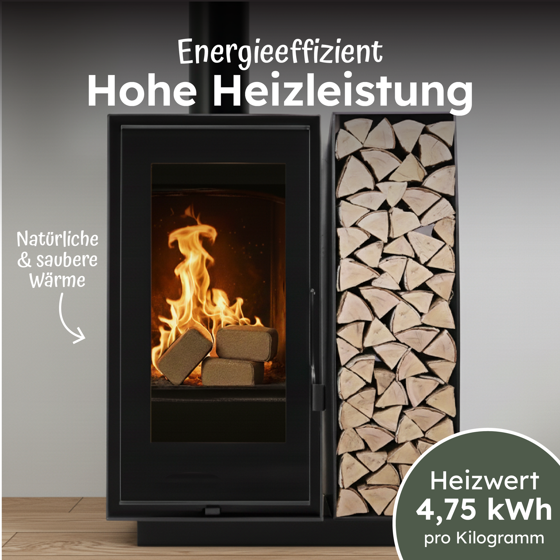 Holzbriketts 10/20/30kg nachhaltige RUF-Briketts aus naturbelassenem Holz mit hohem Heizwert und CO2-neutraler Verbrennung für Kamin und Ofen
