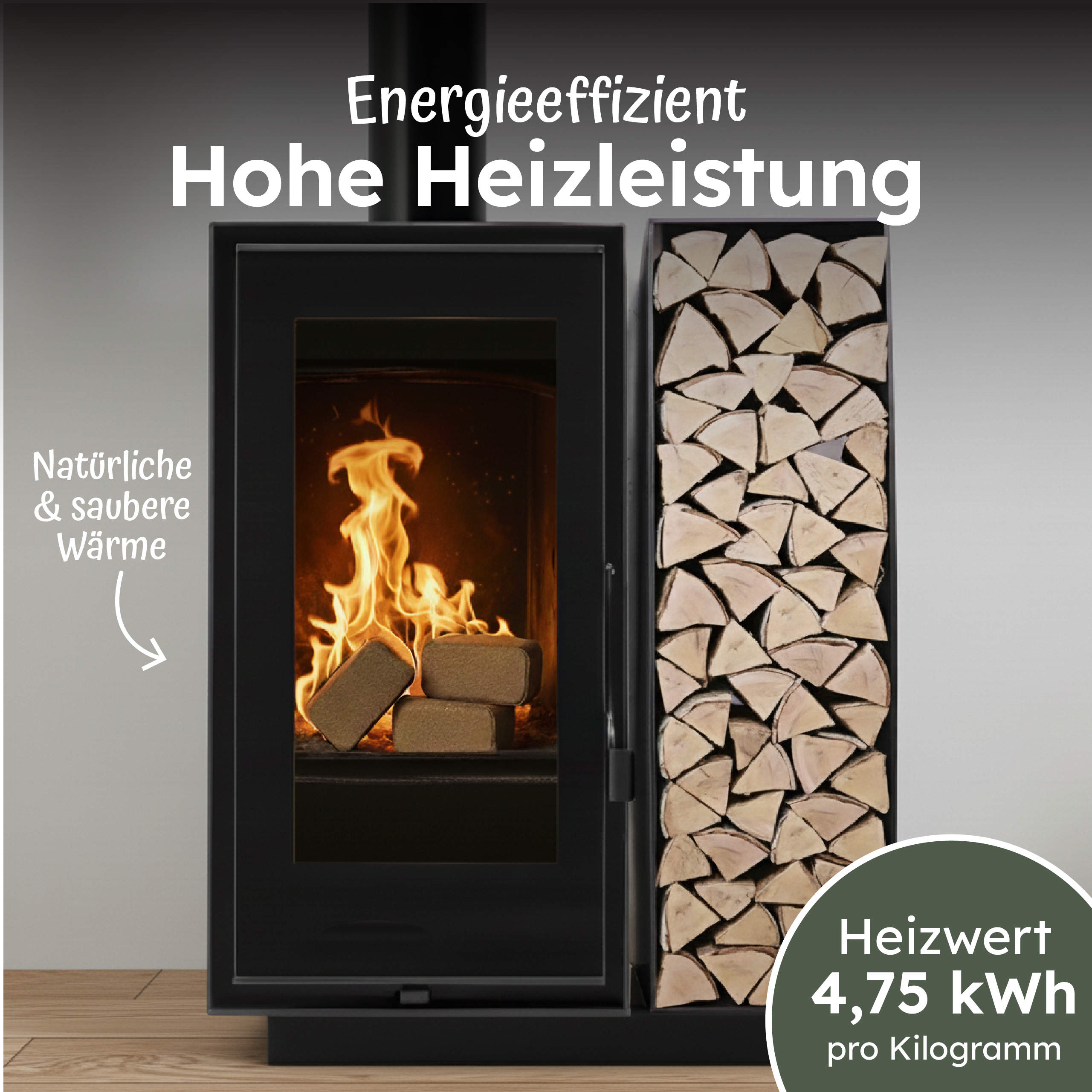 Holzbriketts 10/20/30kg nachhaltige RUF-Briketts aus naturbelassenem Holz mit hohem Heizwert und CO2-neutraler Verbrennung für Kamin und Ofen