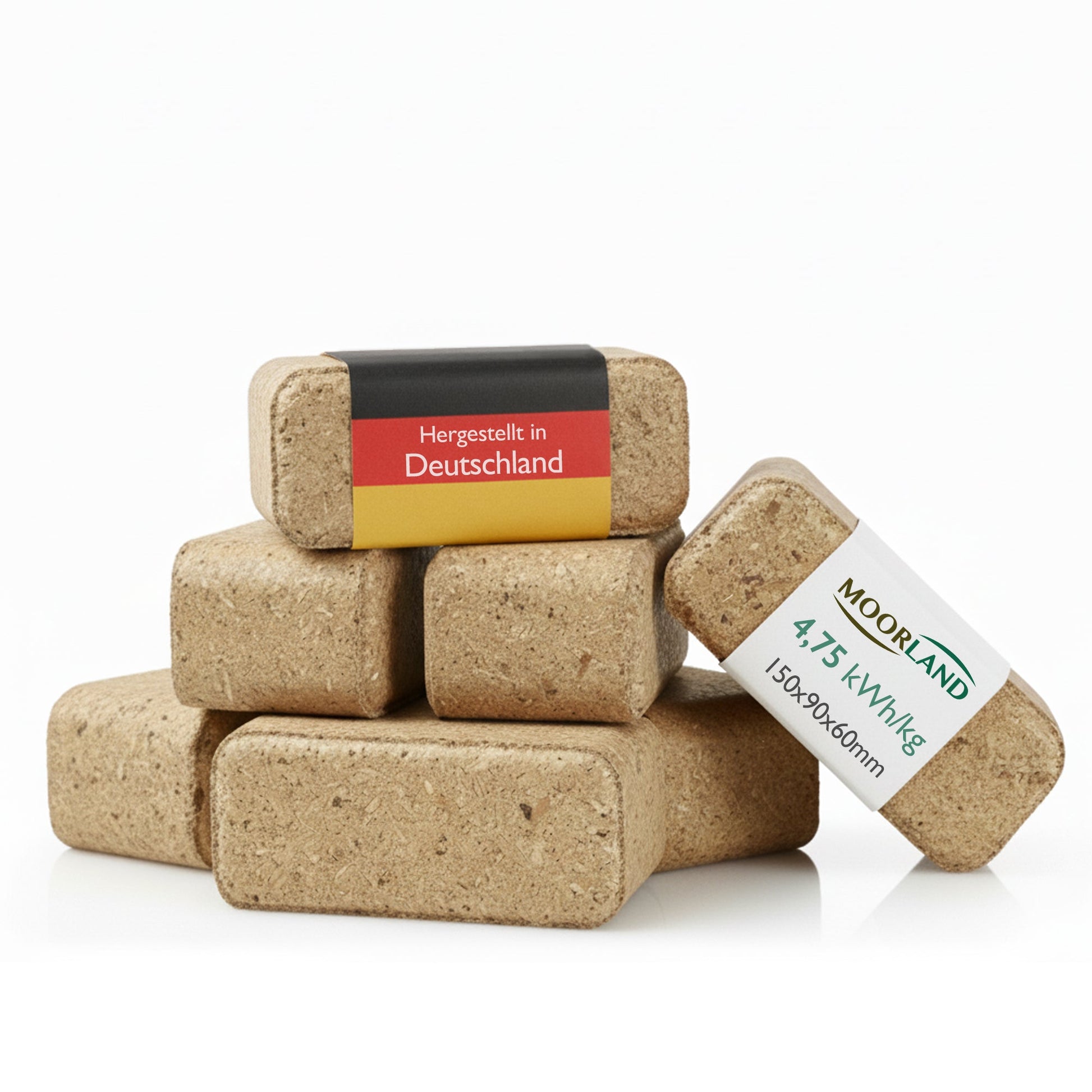 Holzbriketts 10/20/30kg in kompakter RUF-Form für nachhaltige, CO₂-neutrale Wärme aus 100% naturbelassenem Holz, produziert in Deutschland